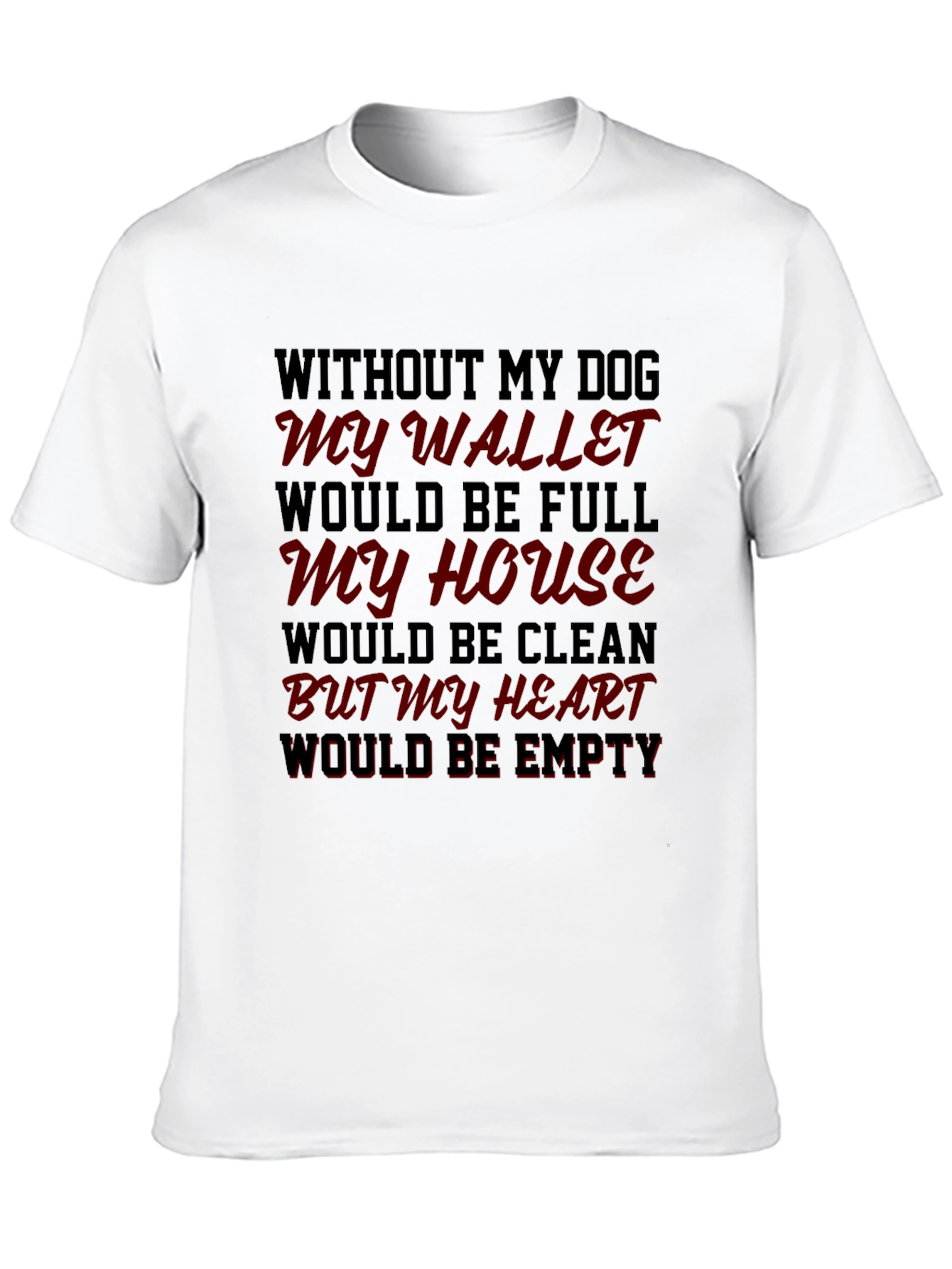 Dog Lovers T-Shirt: Empty Heart Design