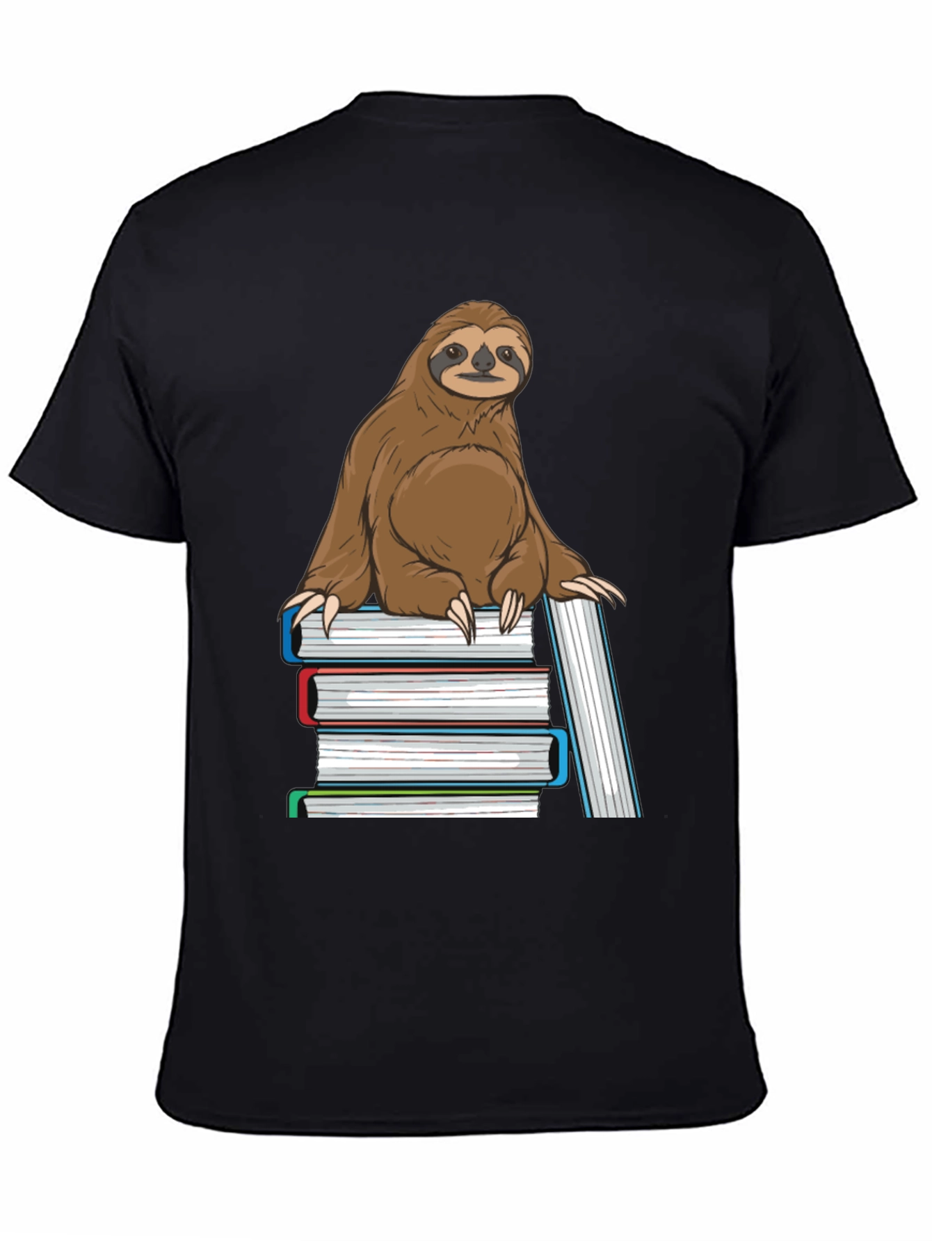 Sloth on Books T-Shirt - Bookworm Sloth Tee