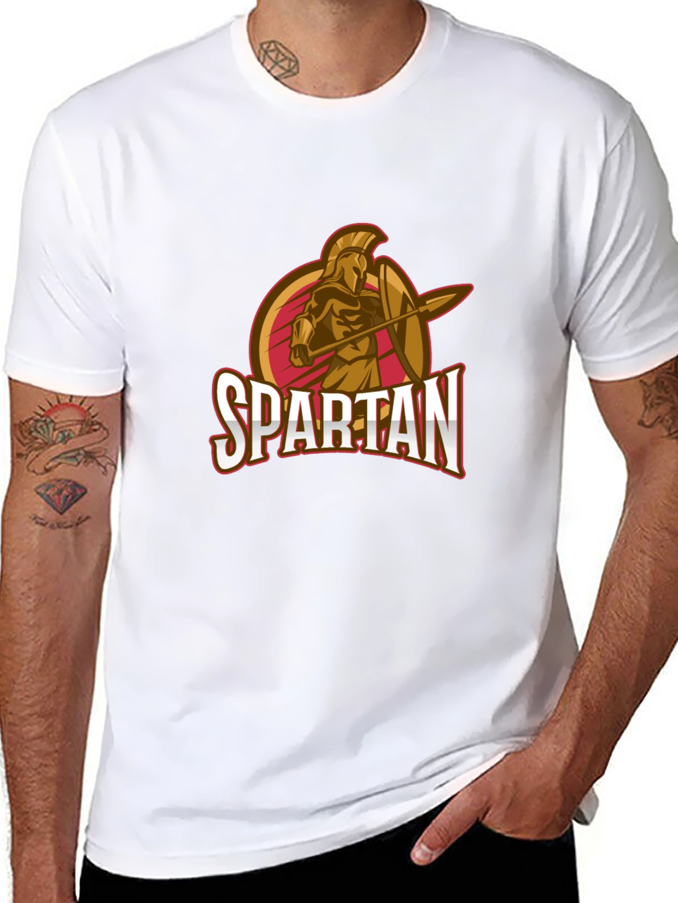 Spartan Warrior Graphic T-Shirt - Black