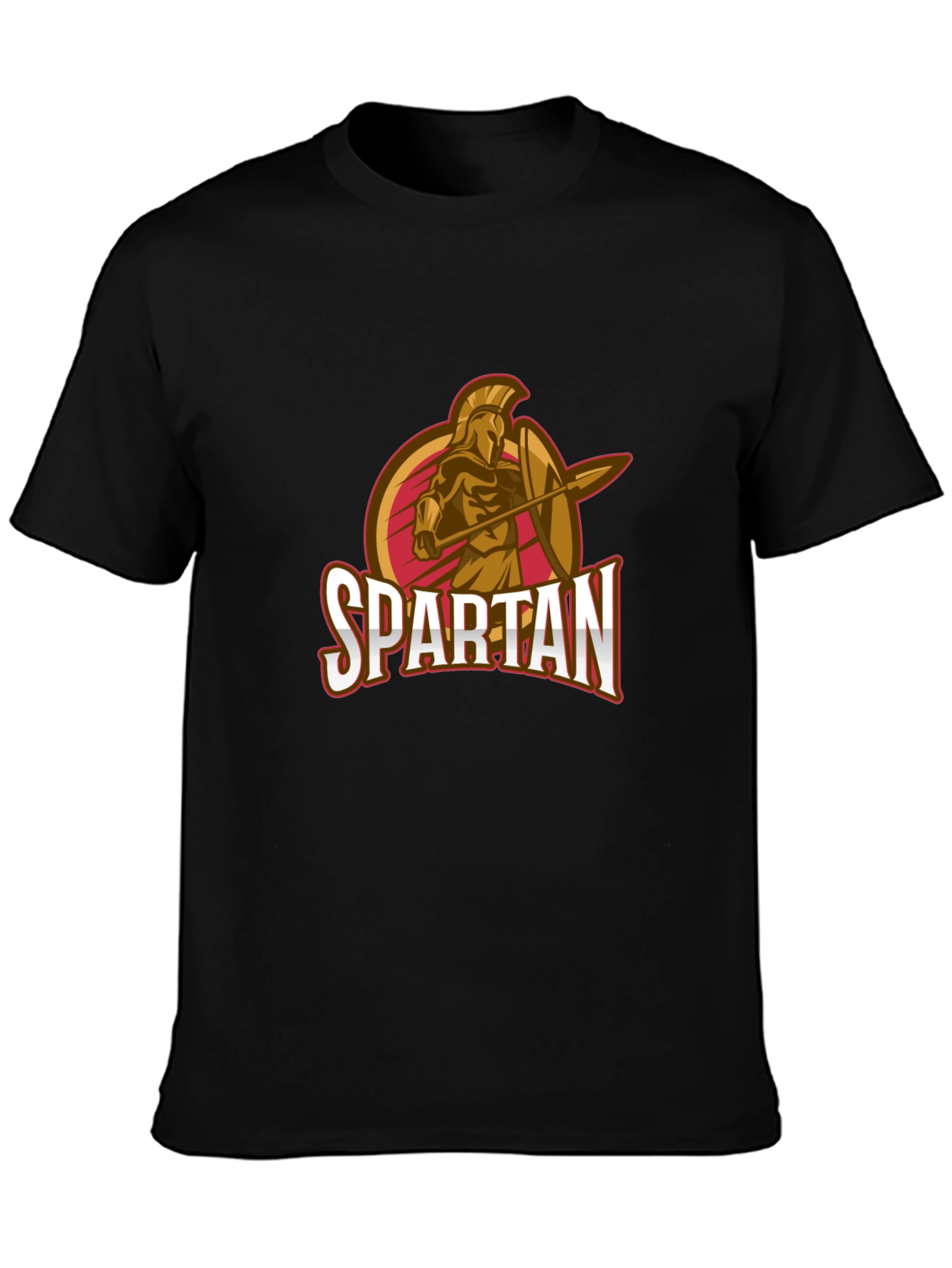 Spartan Warrior Graphic T-Shirt - Black