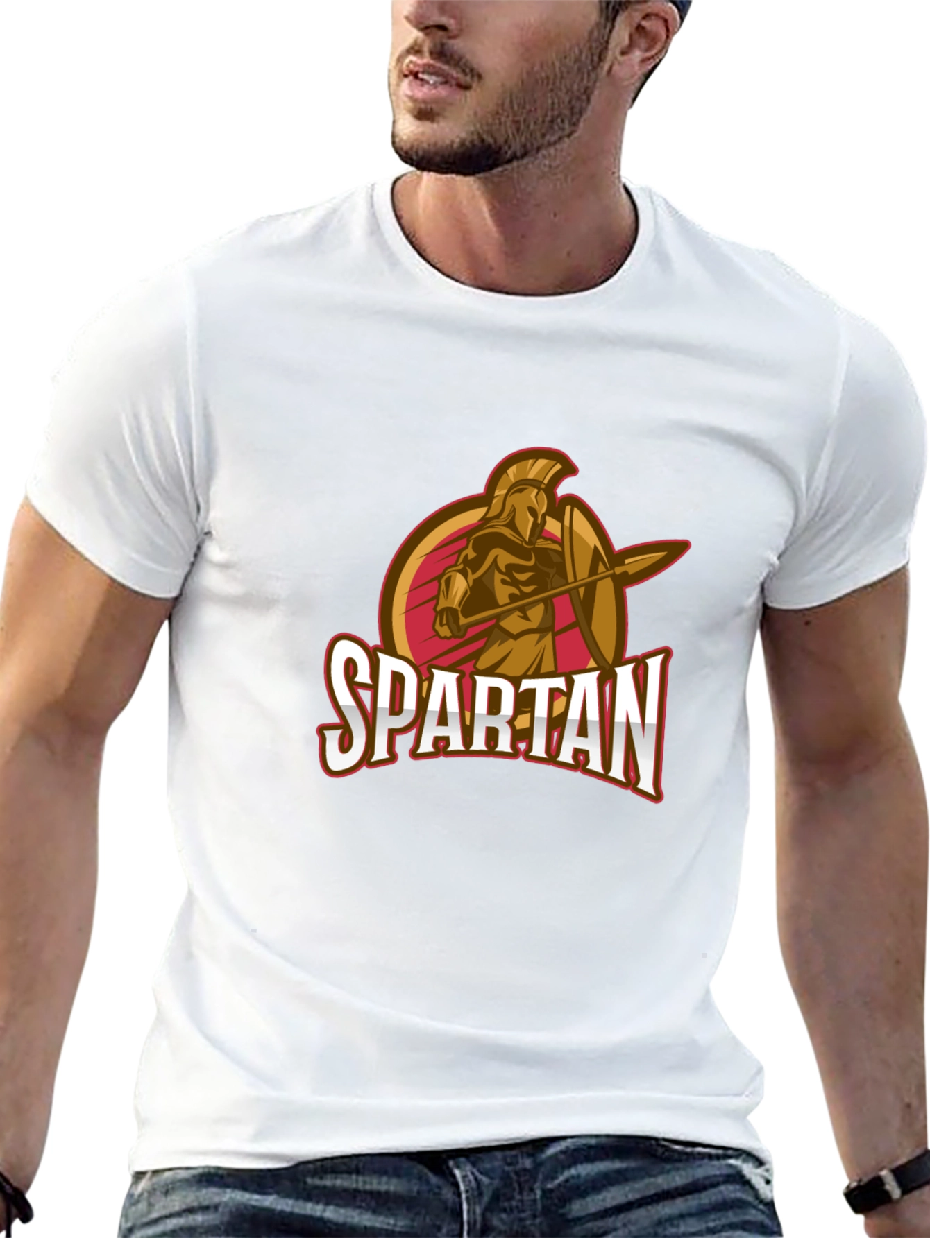 Spartan Warrior Graphic T-Shirt - Black