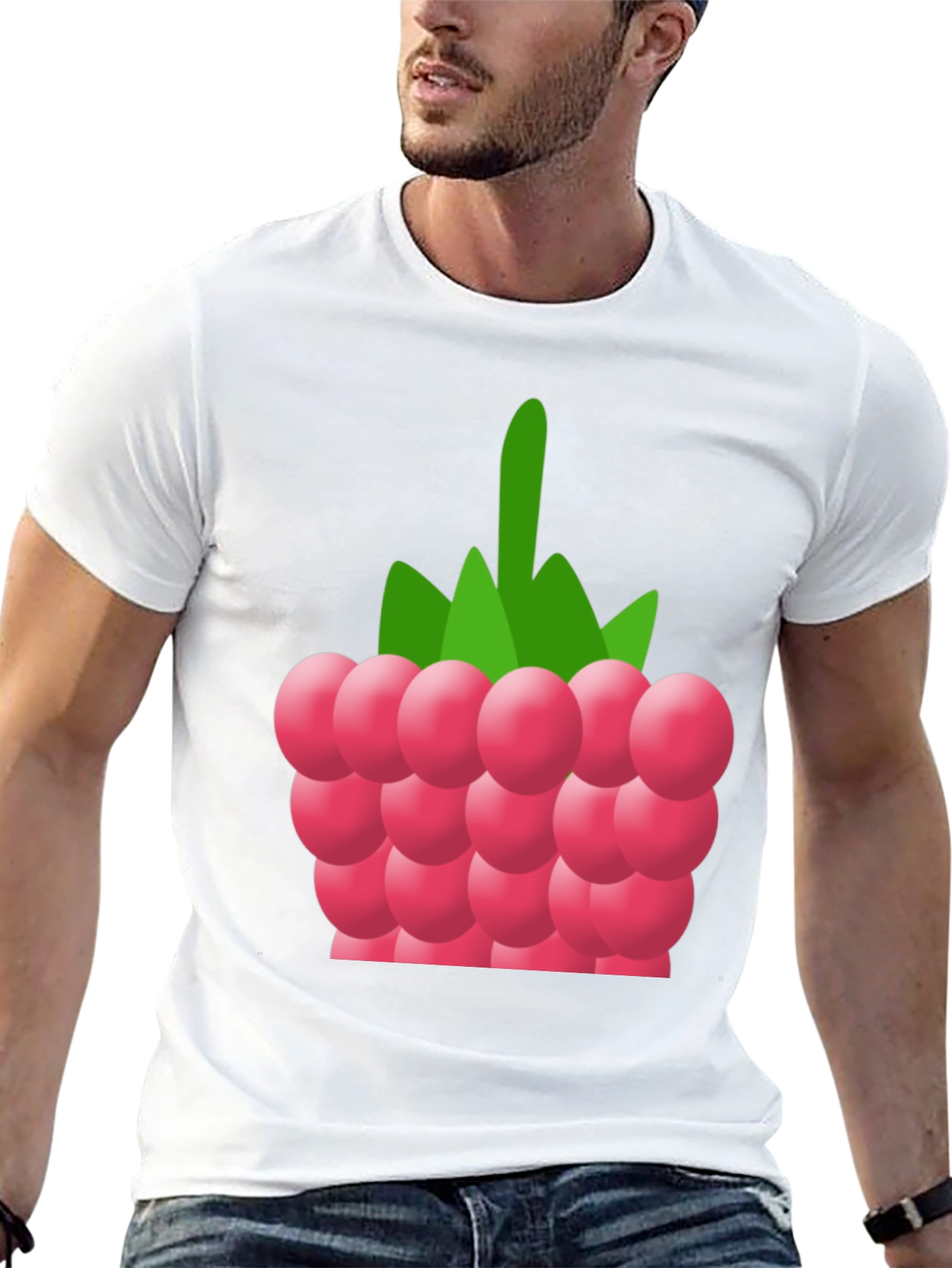 Raspberry Graphic Tee - Soft Cotton Blend