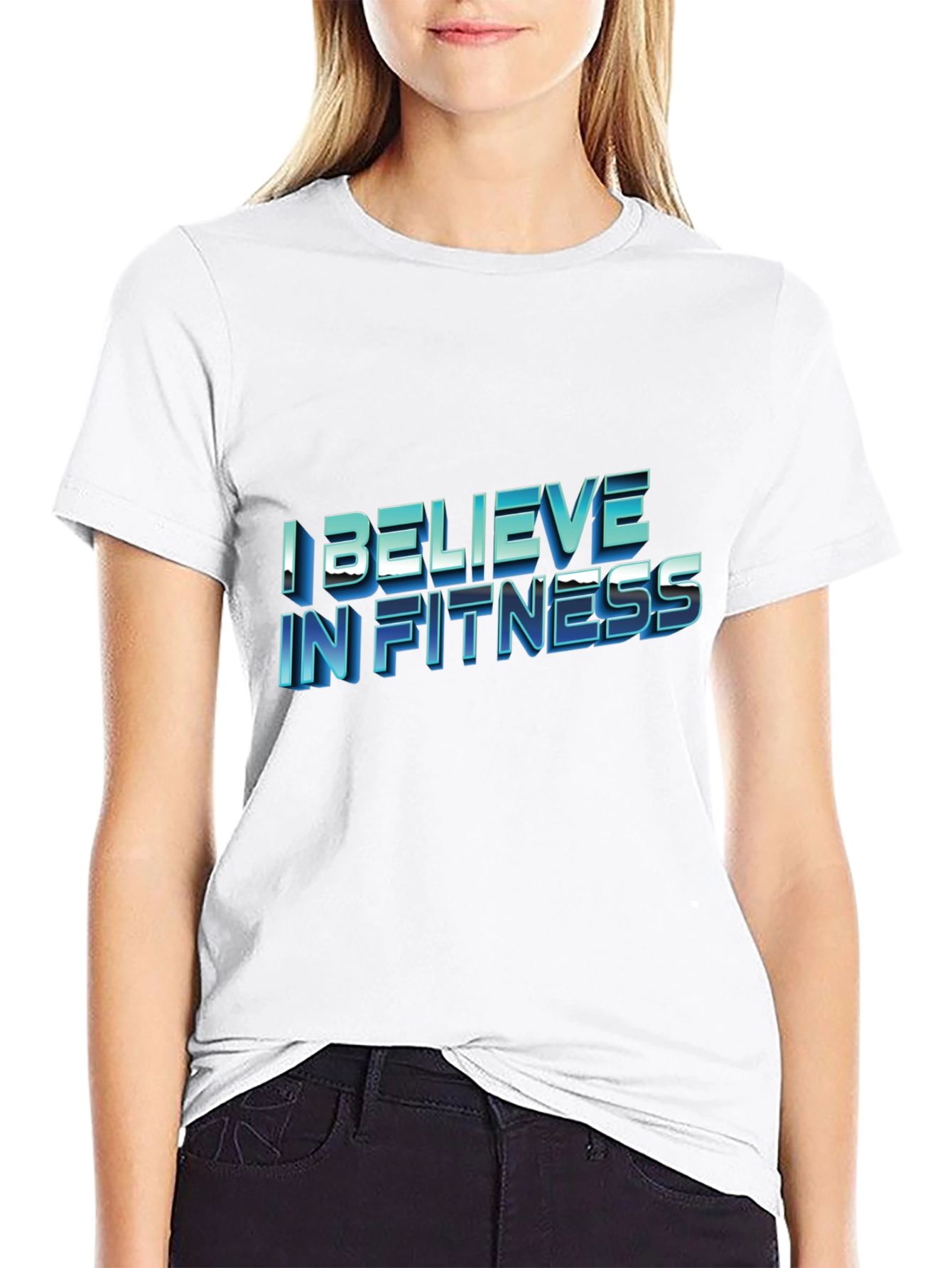I Believe In Fitness Black T-Shirt