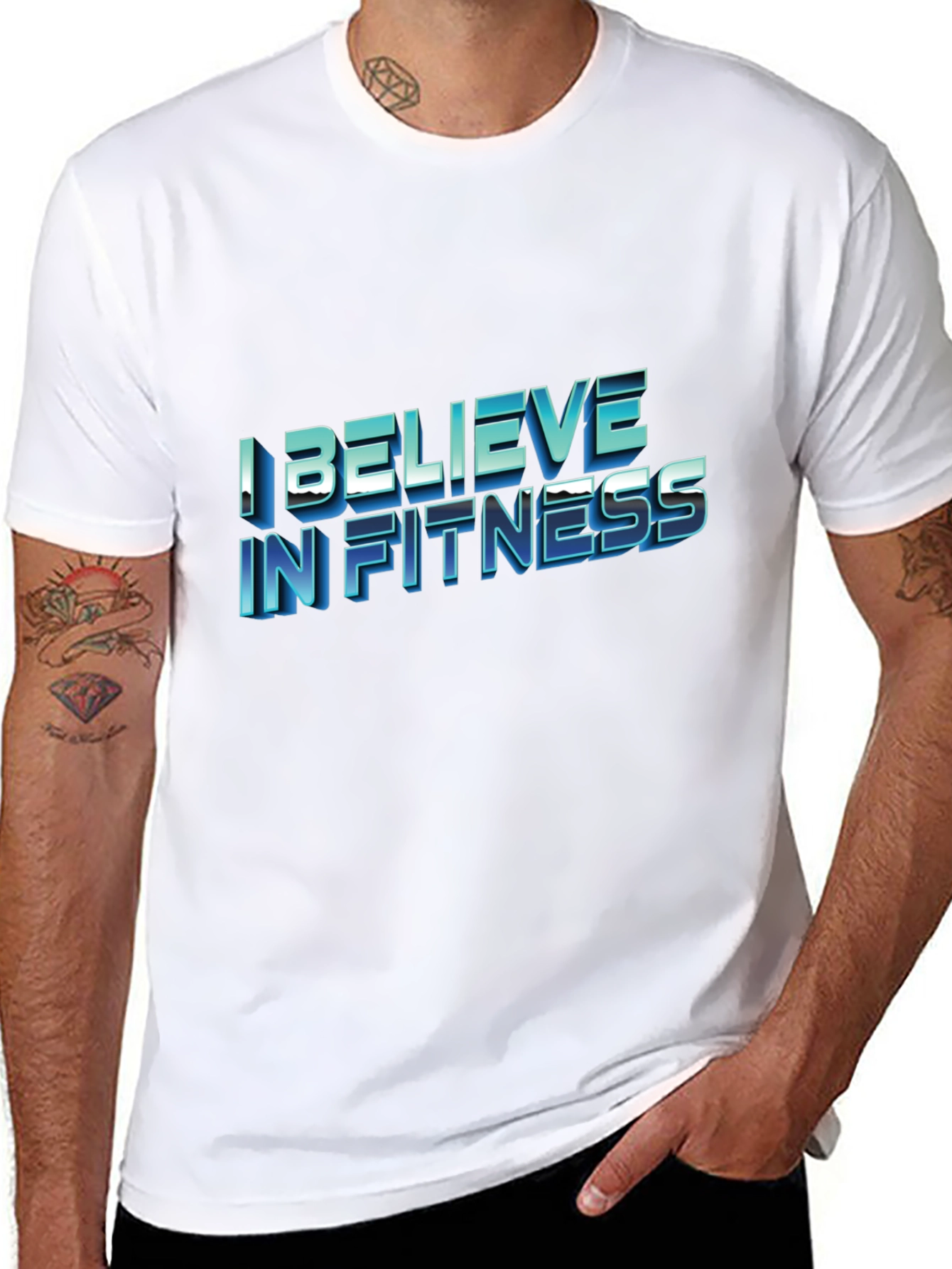 I Believe In Fitness Black T-Shirt
