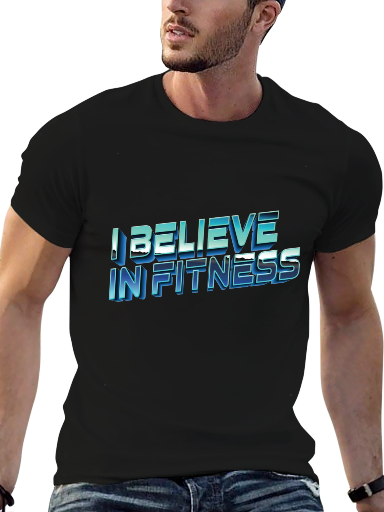 I Believe In Fitness Black T-Shirt