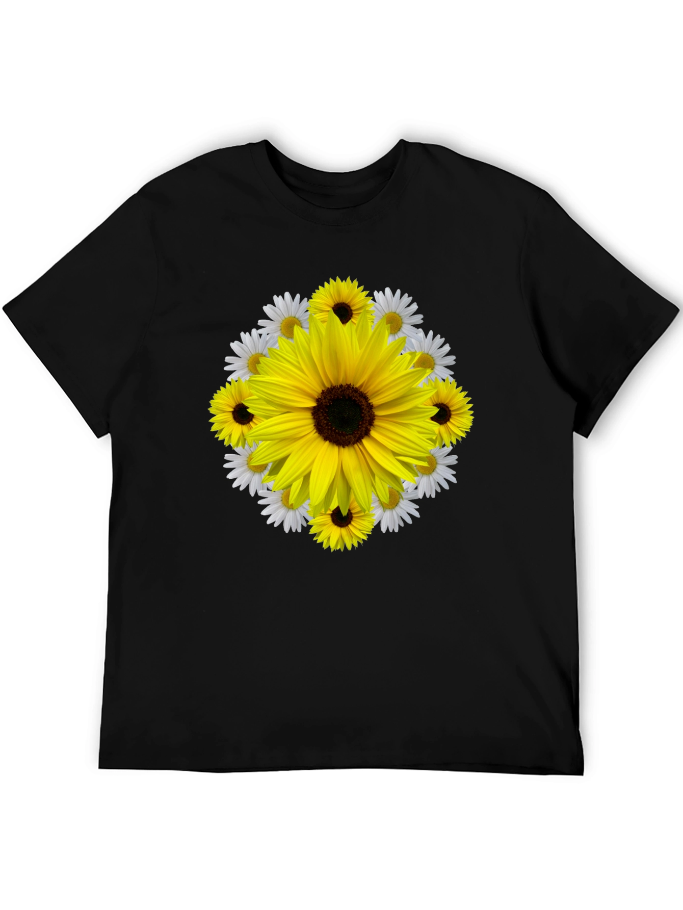 Sunflower & Daisy Graphic Tee - Black