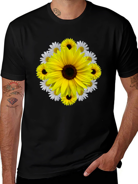 Sunflower & Daisy Graphic Tee - Black