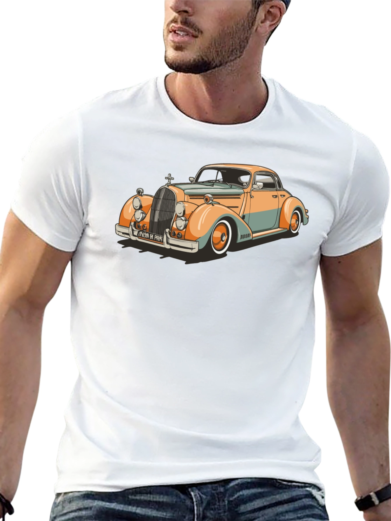 Classic Car Graphic T-Shirt - Retro Style