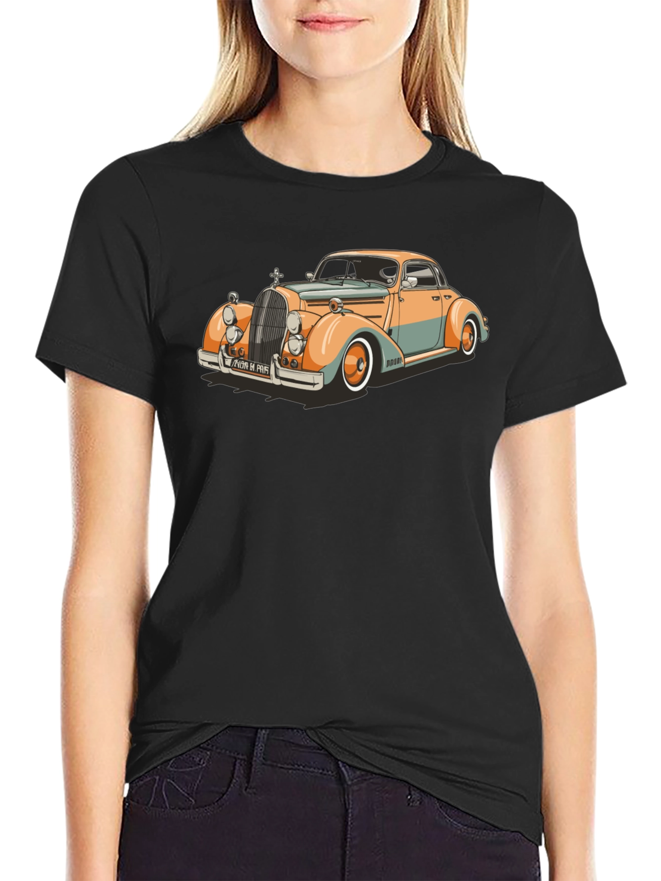 Classic Car Graphic T-Shirt - Retro Style