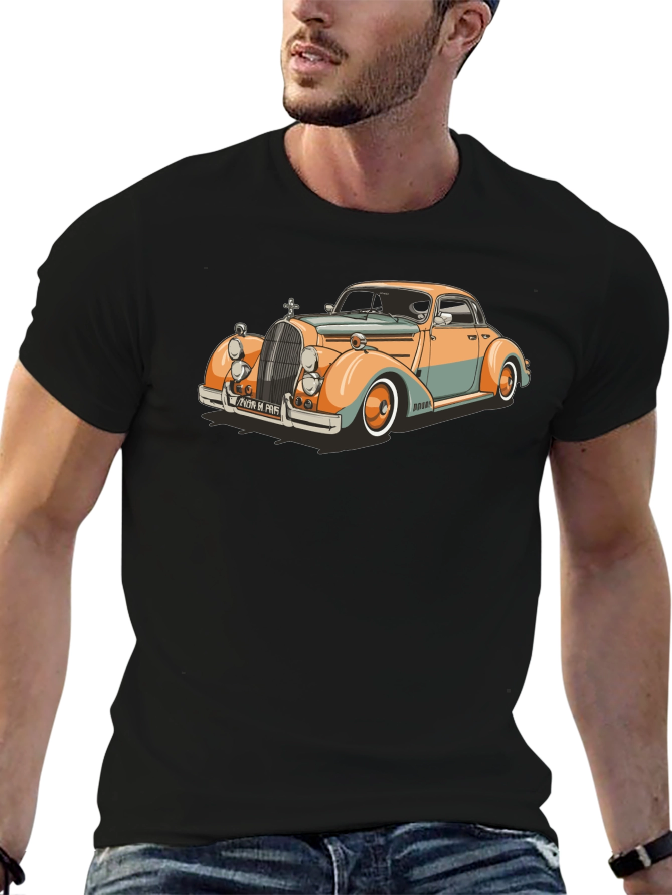 Classic Car Graphic T-Shirt - Retro Style