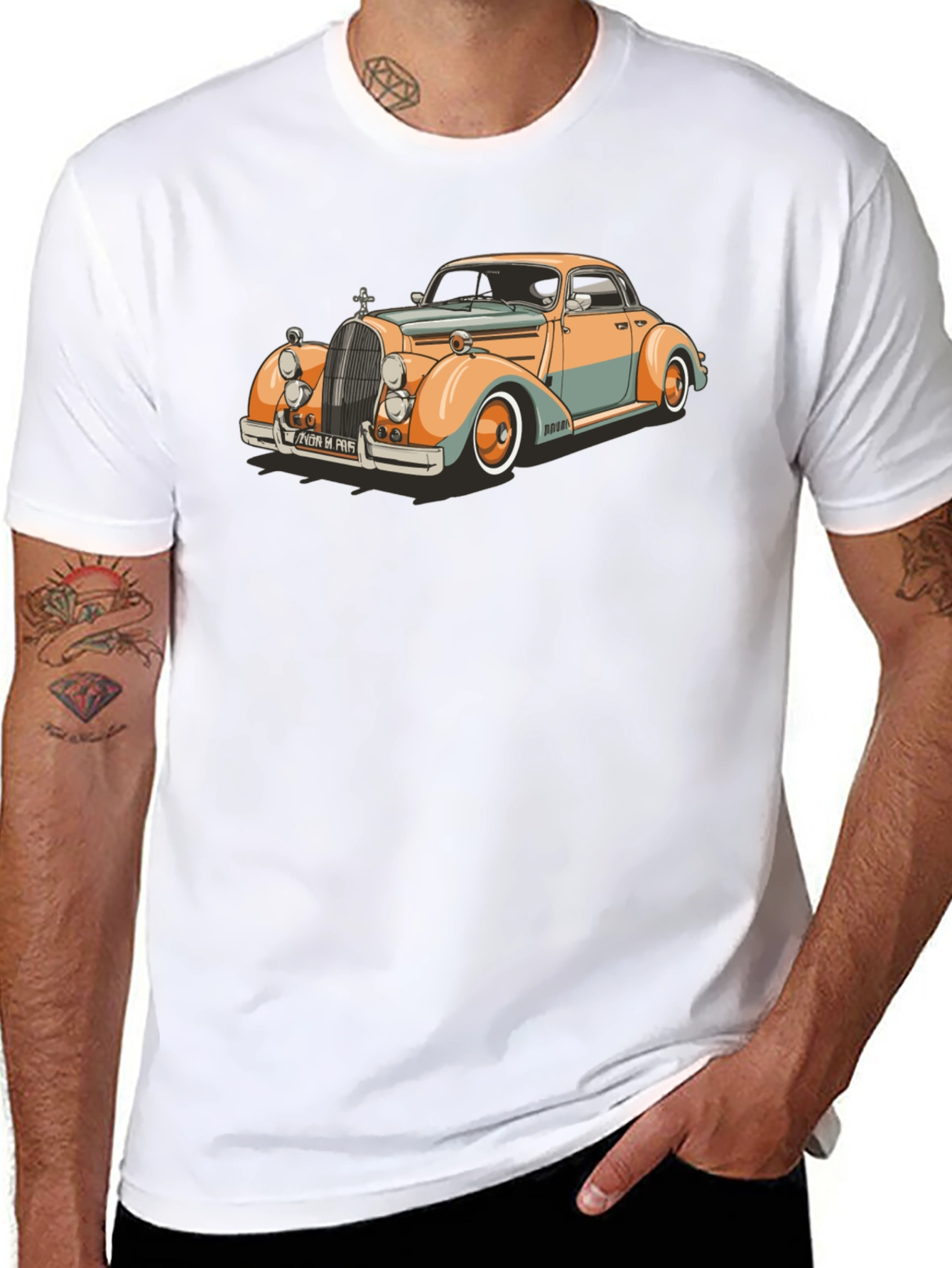 Classic Car Graphic T-Shirt - Retro Style
