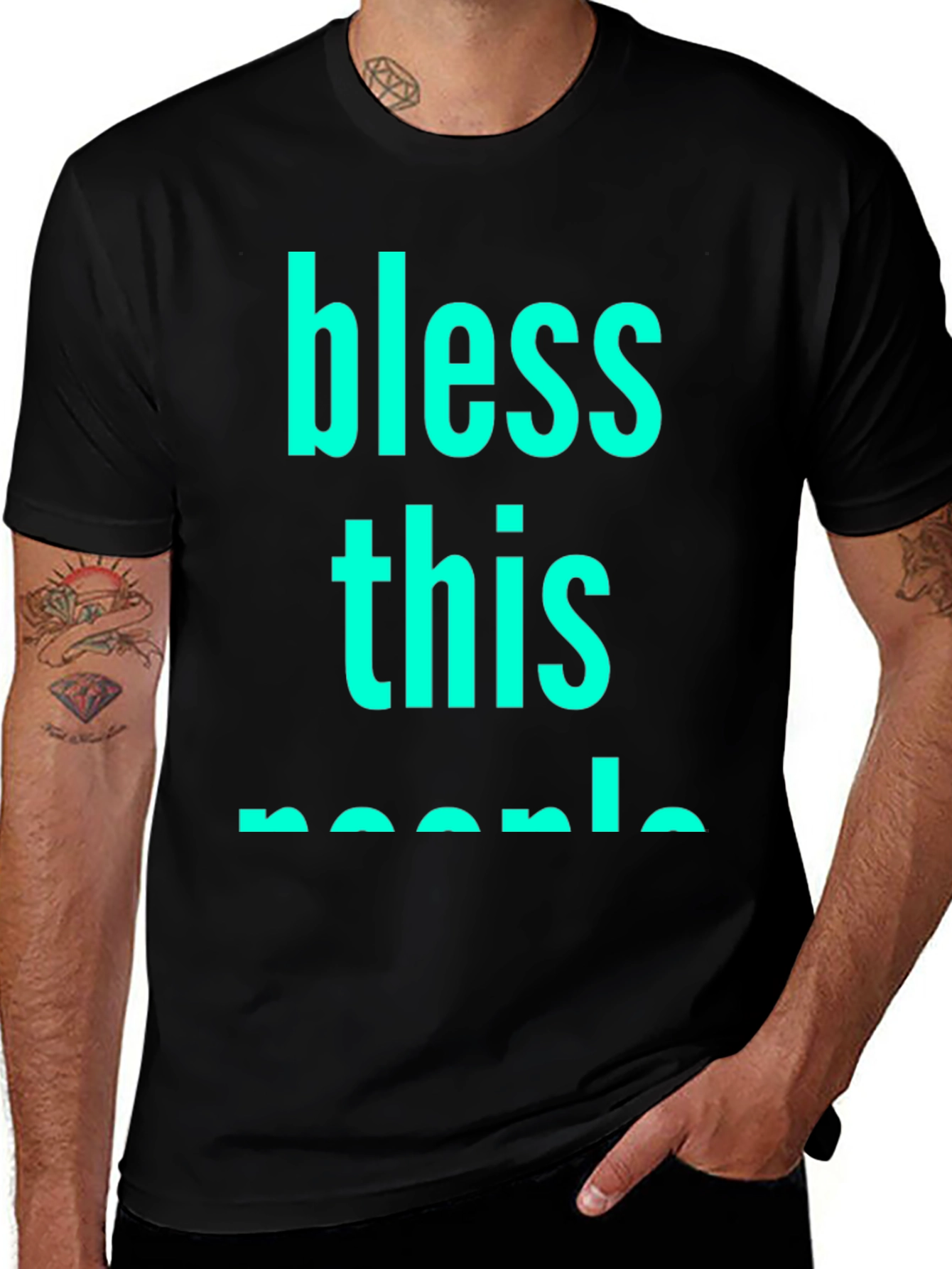 Bless This People Graphic Tee - Black