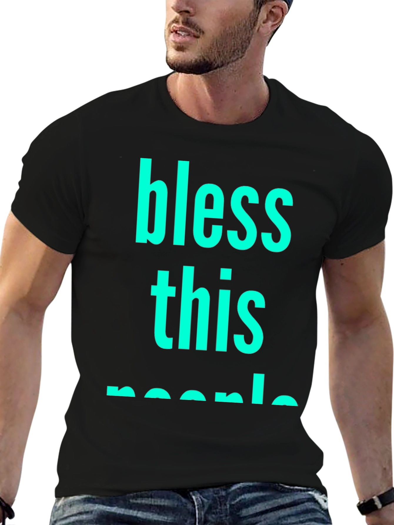 Bless This People Graphic Tee - Black