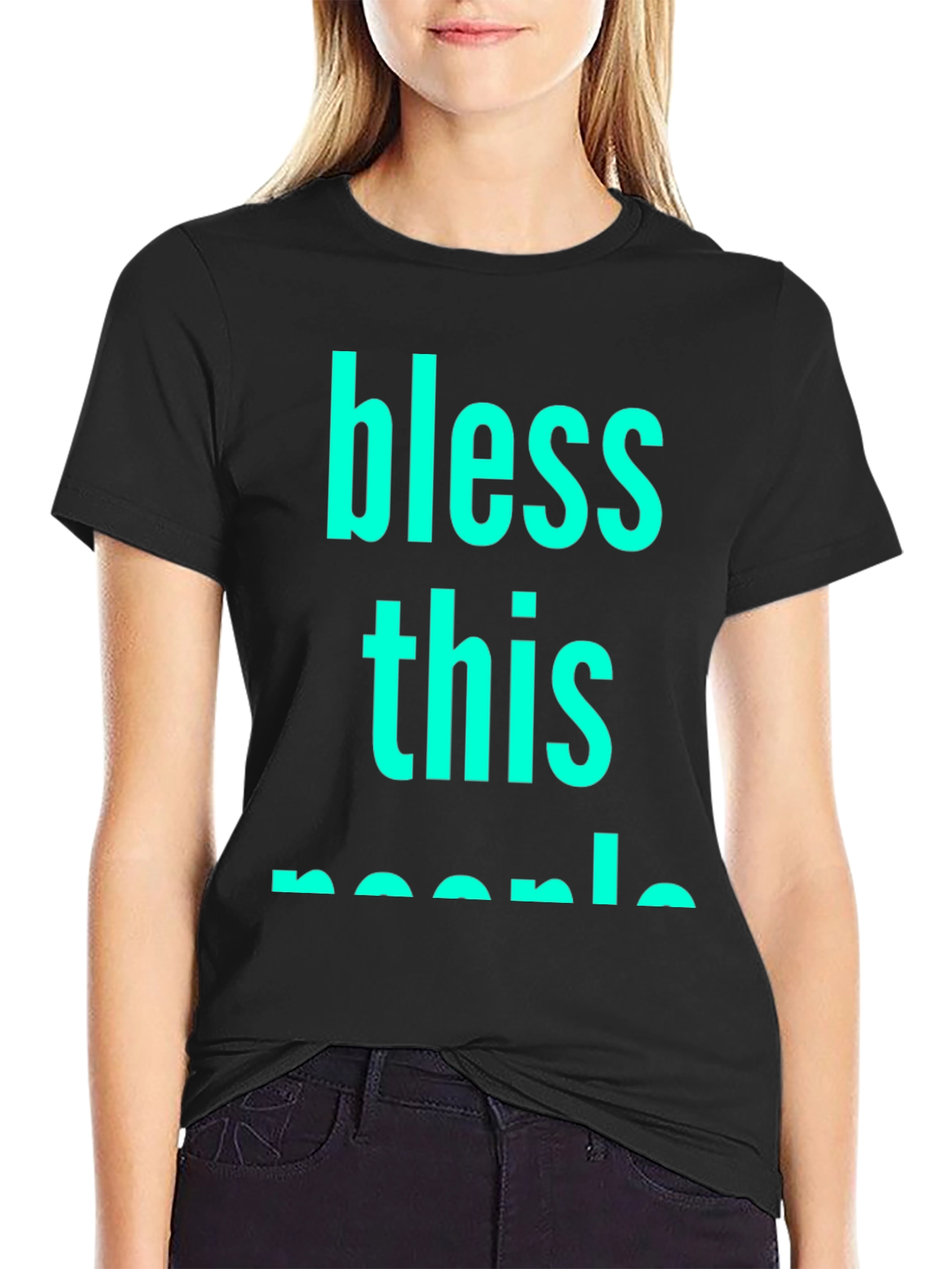 Bless This People Graphic Tee - Black