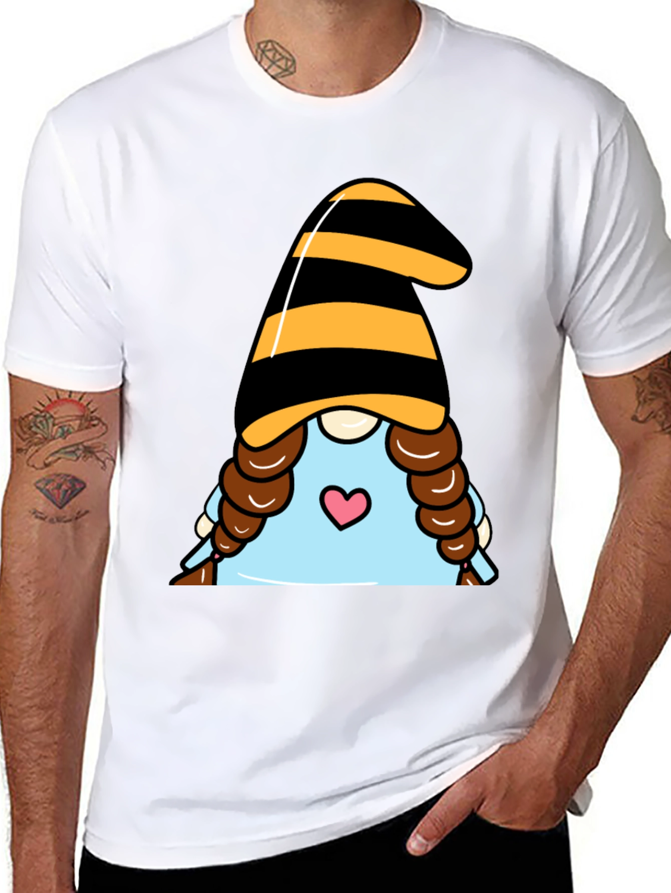 Gnome Valentines Day T-Shirt - Black