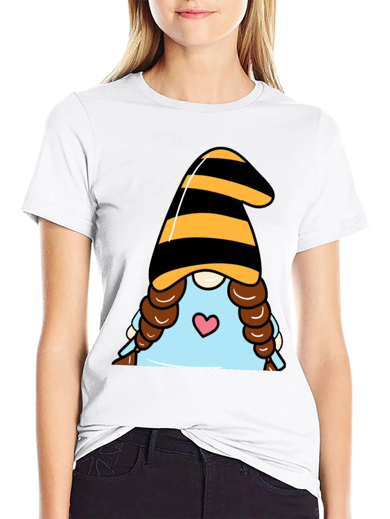 Gnome Valentines Day T-Shirt - Black