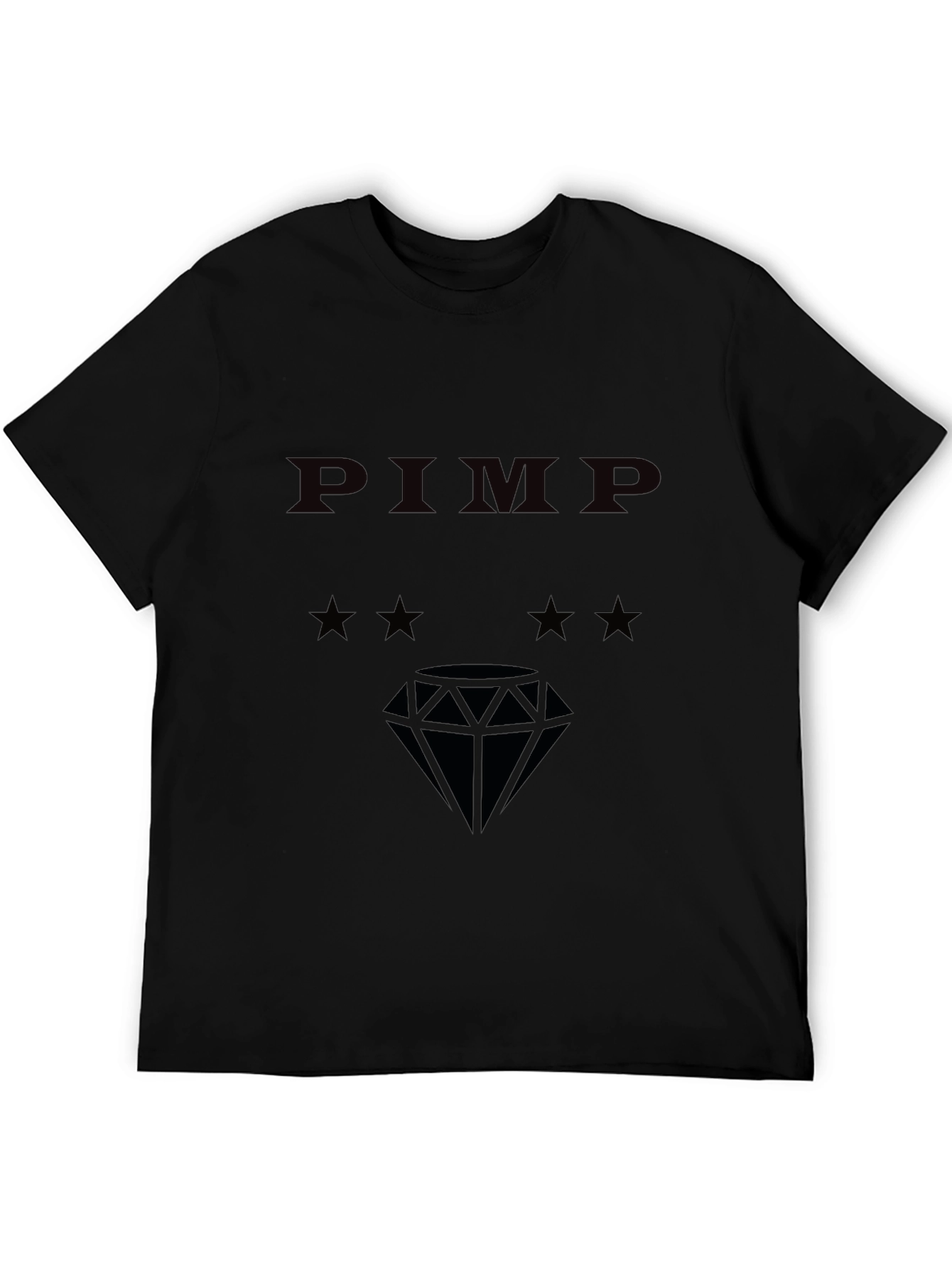 PIMP Diamond Graphic Tee - Black Cotton Blend