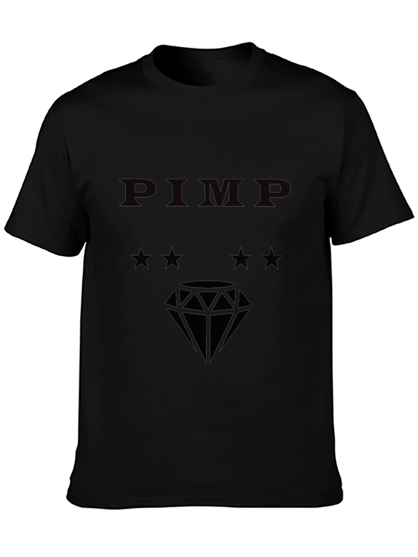 PIMP Diamond Graphic Tee - Black Cotton Blend