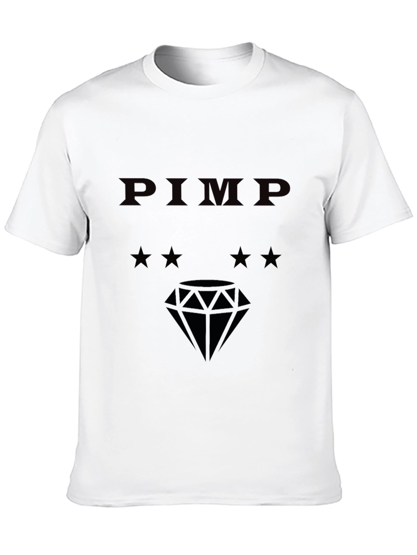 PIMP Diamond Graphic Tee - Black Cotton Blend