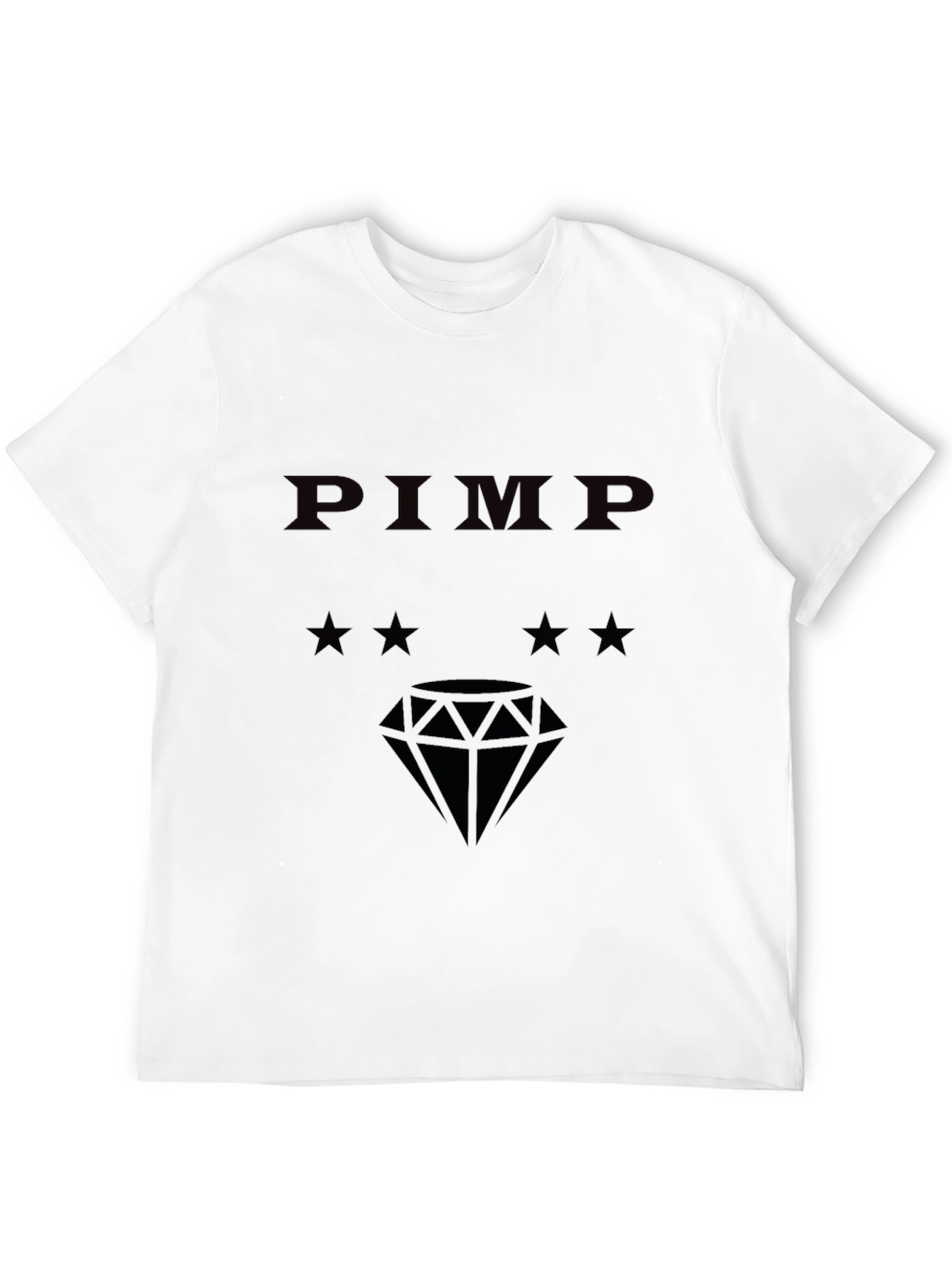 PIMP Diamond Graphic Tee - Black Cotton Blend