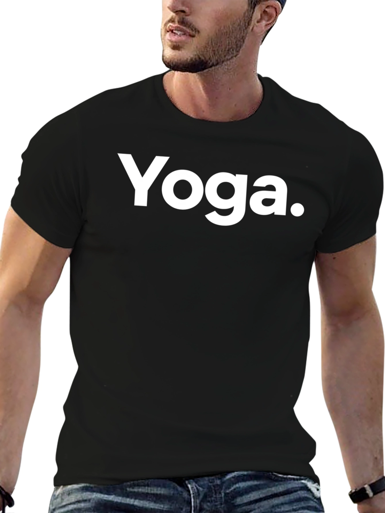 Yoga T-Shirt - Black Cotton Blend Graphic Tee