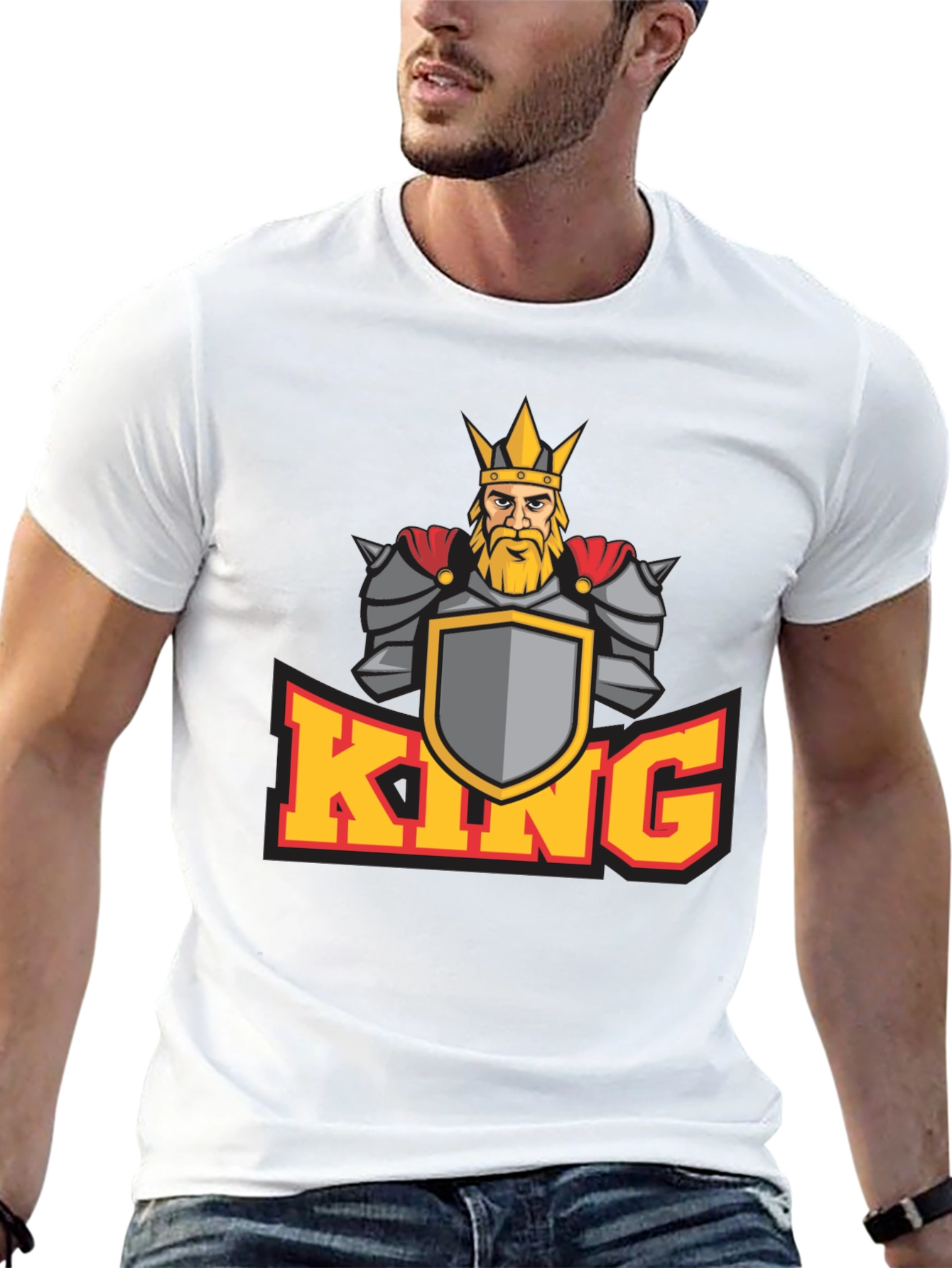 King Graphic T-Shirt - Medieval Warrior Design