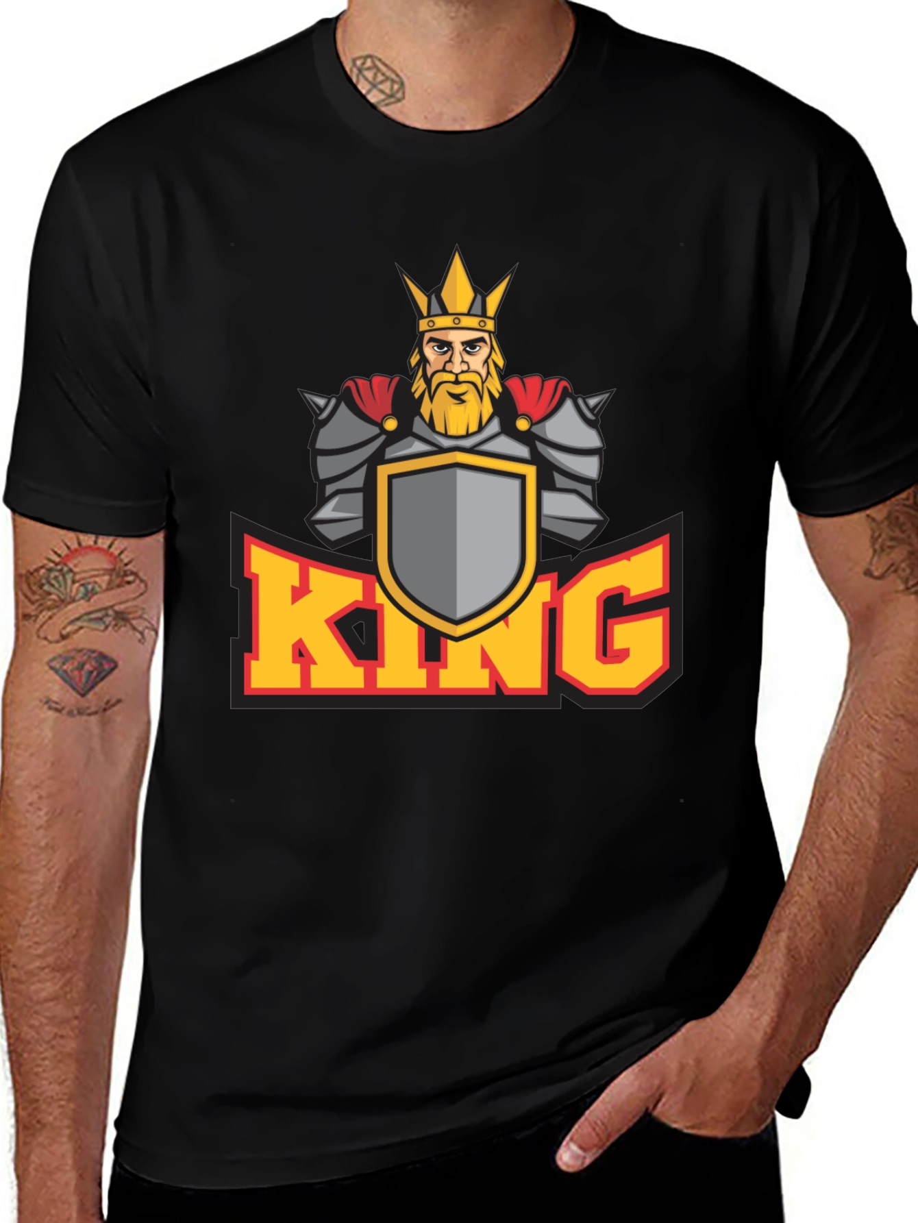 King Graphic T-Shirt - Medieval Warrior Design