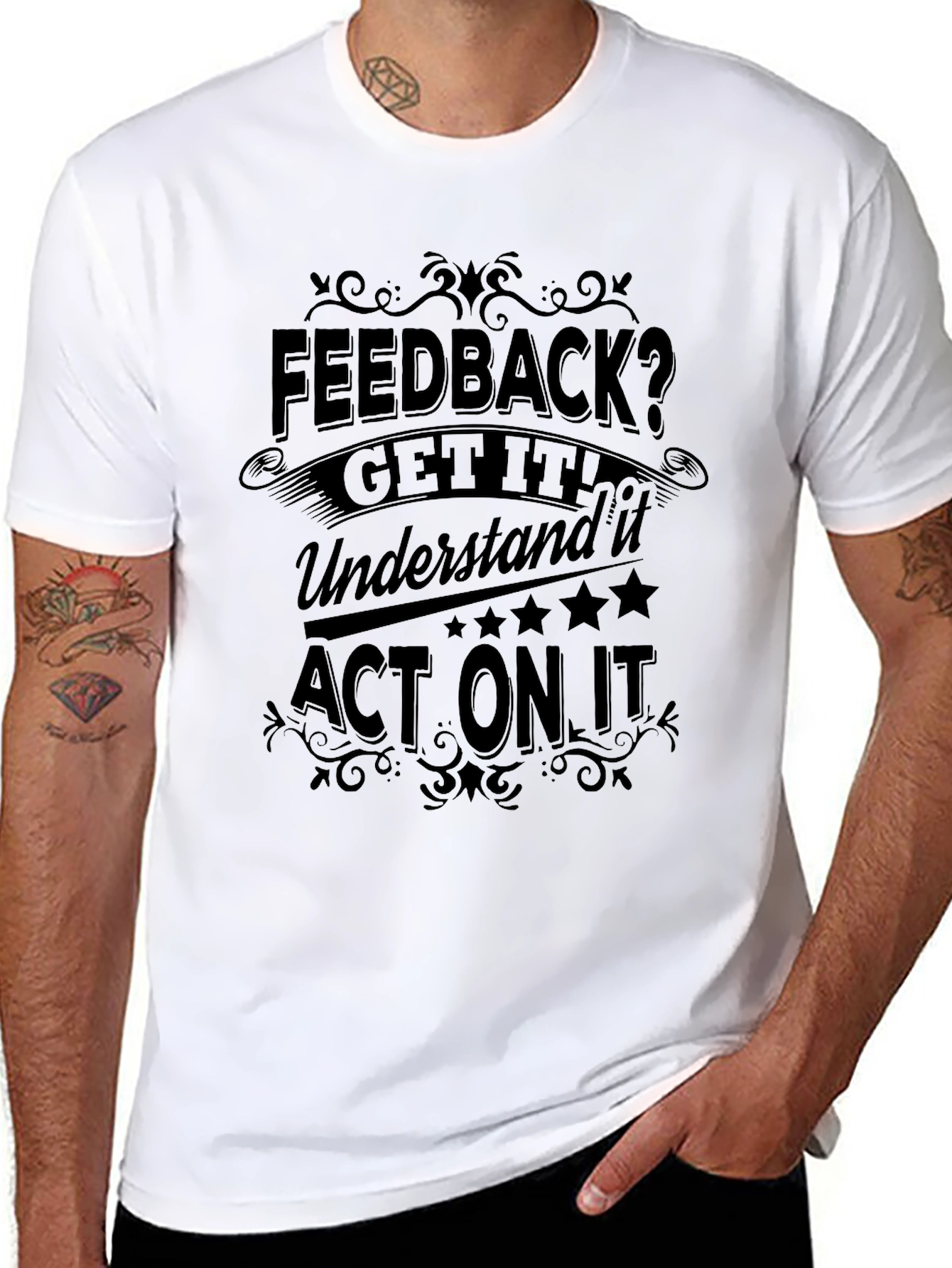 Feedback Graphic Print Black T-Shirt