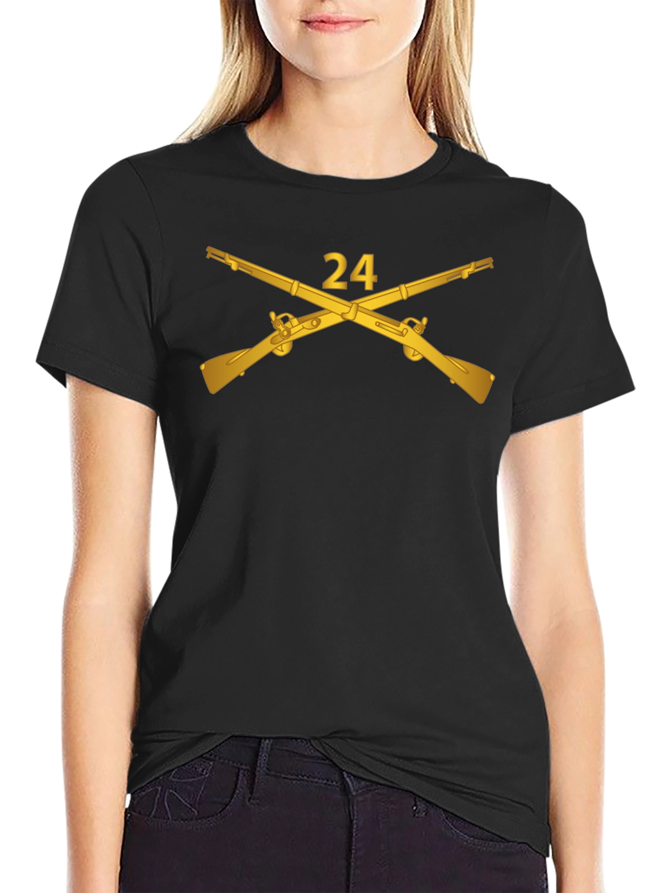 24 Crossed Rifles Graphic Tee - Black