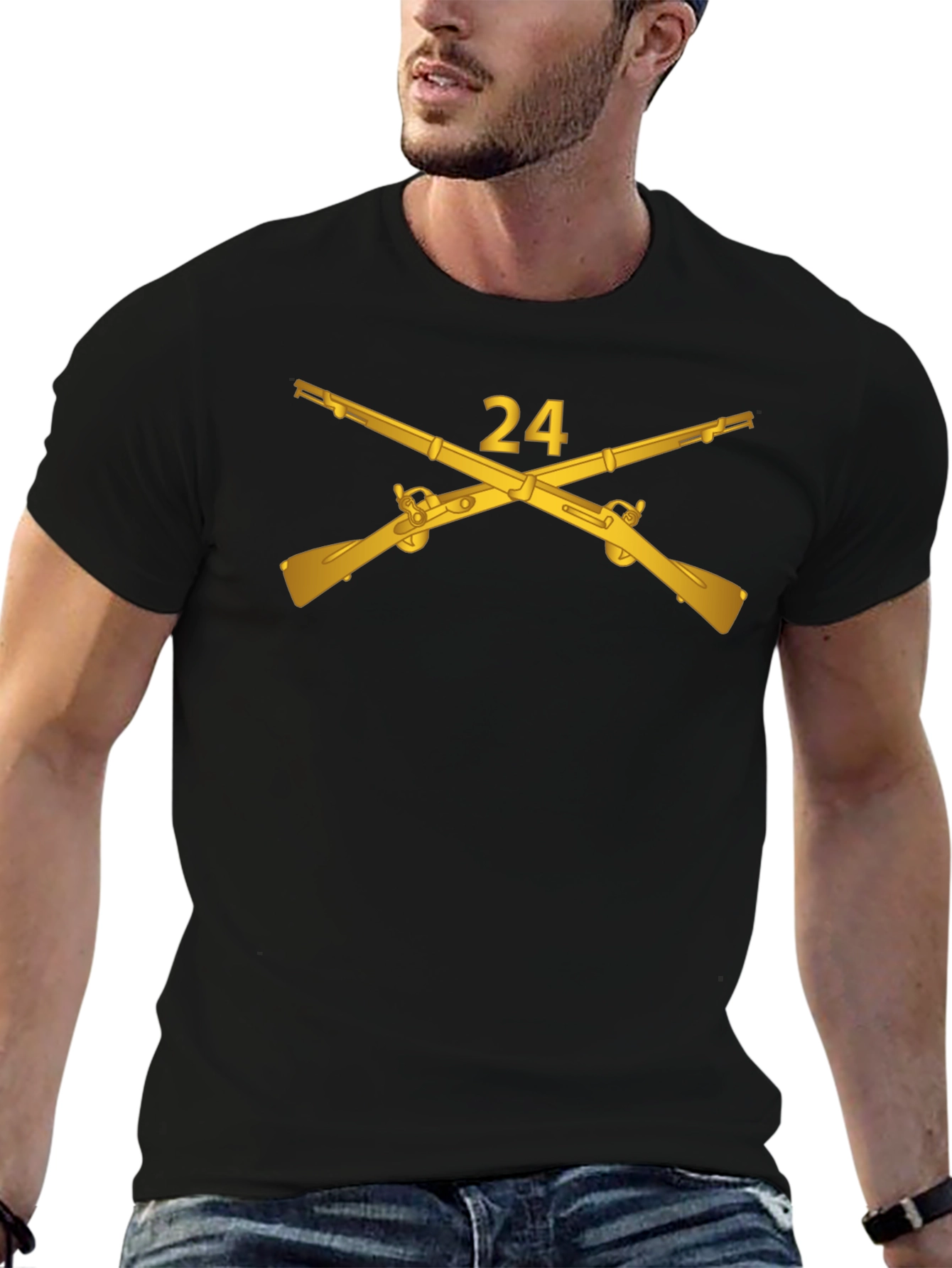 24 Crossed Rifles Graphic Tee - Black