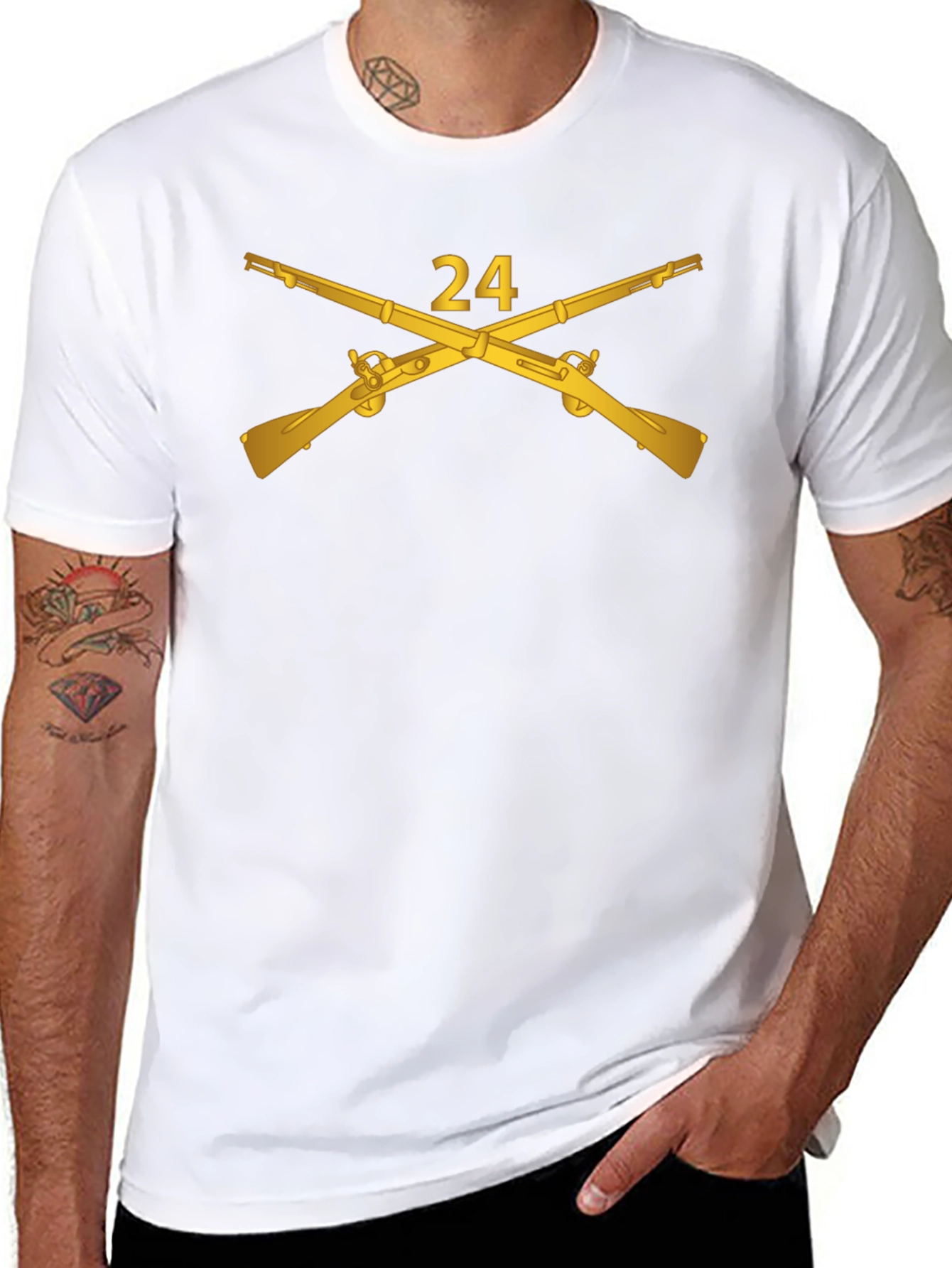 24 Crossed Rifles Graphic Tee - Black