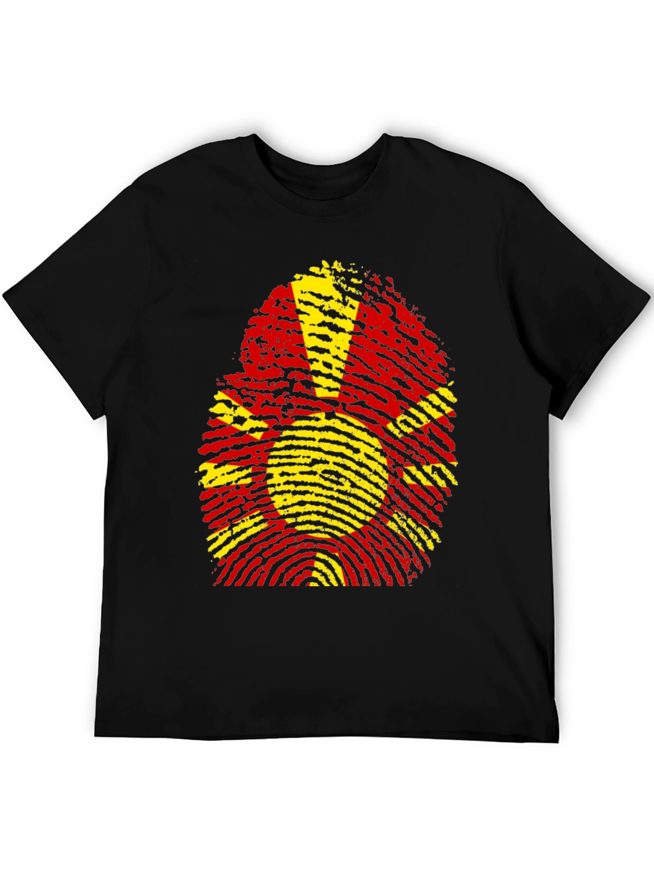 Macedonia Flag Fingerprint Graphic T-Shirt
