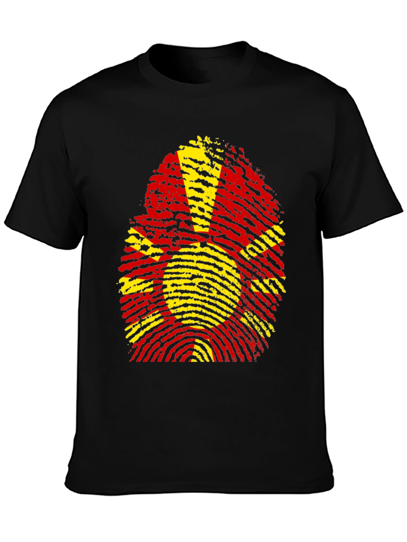 Macedonia Flag Fingerprint Graphic T-Shirt