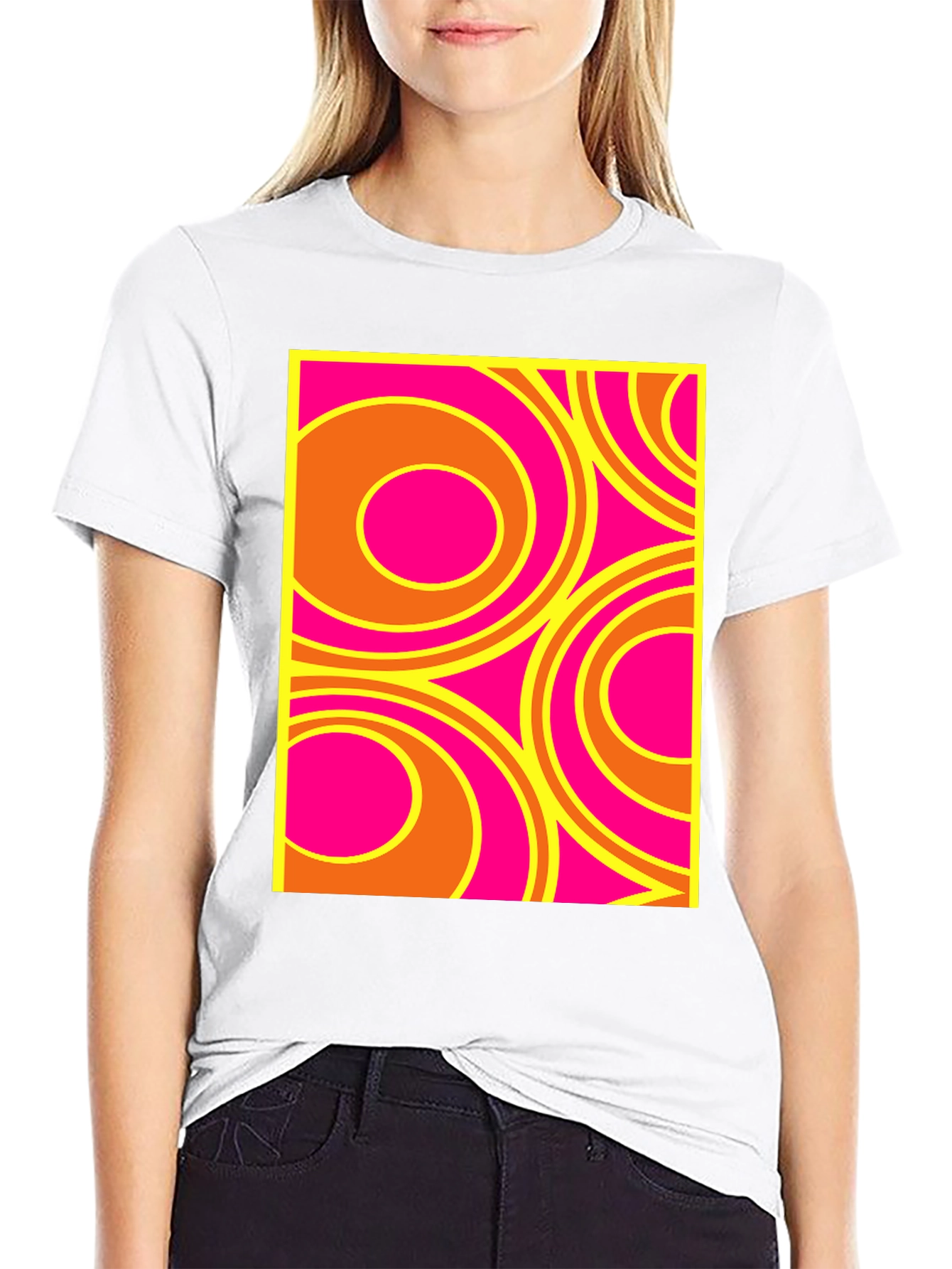 Retro Circle Pattern T-Shirt - Bold Graphic Tee