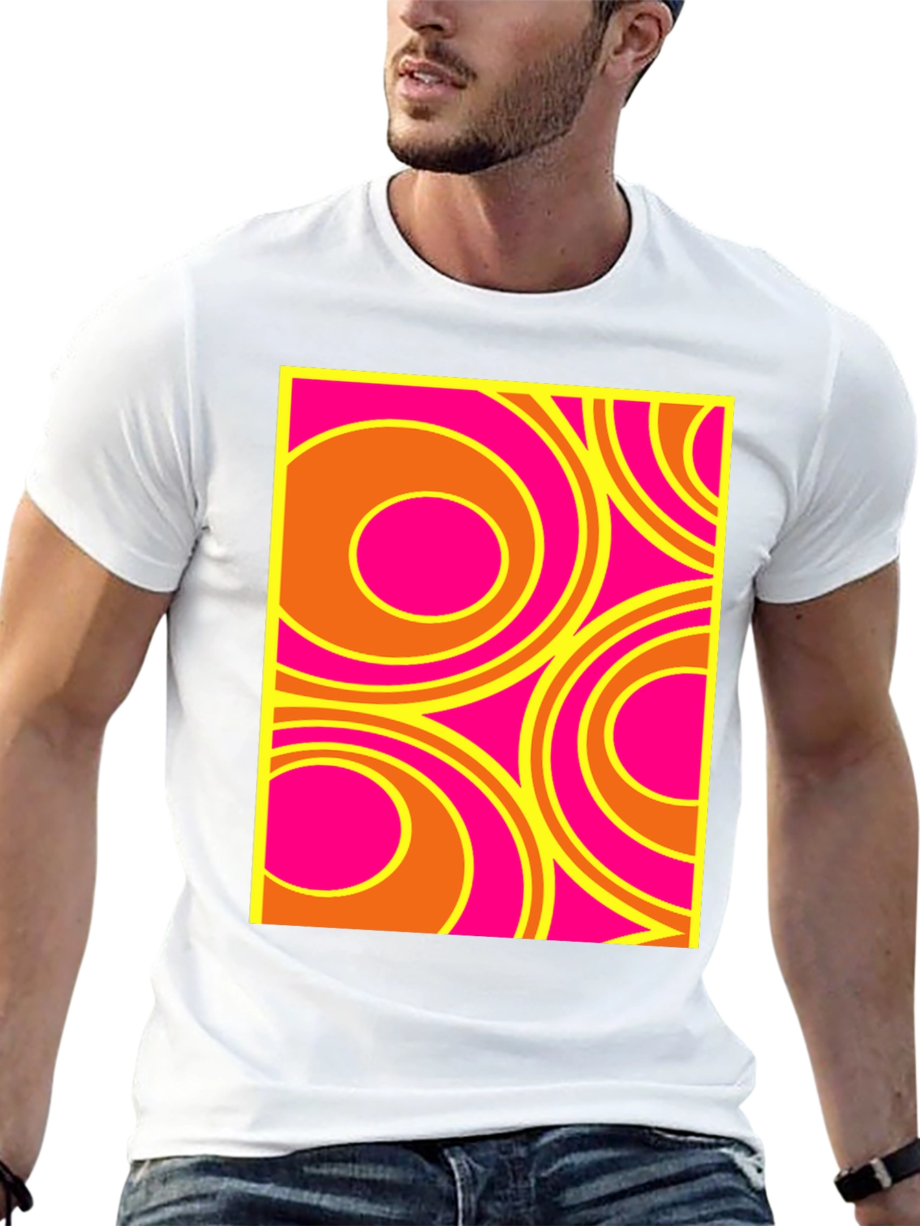 Retro Circle Pattern T-Shirt - Bold Graphic Tee