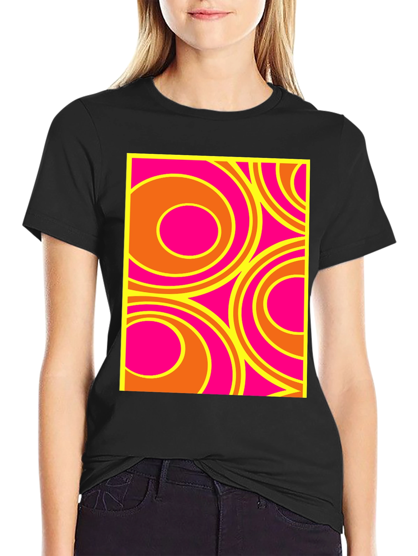 Retro Circle Pattern T-Shirt - Bold Graphic Tee