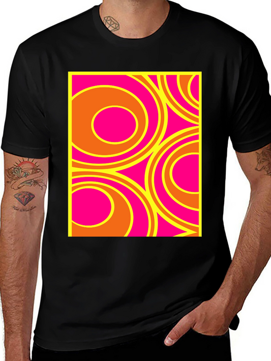 Retro Circle Pattern T-Shirt - Bold Graphic Tee