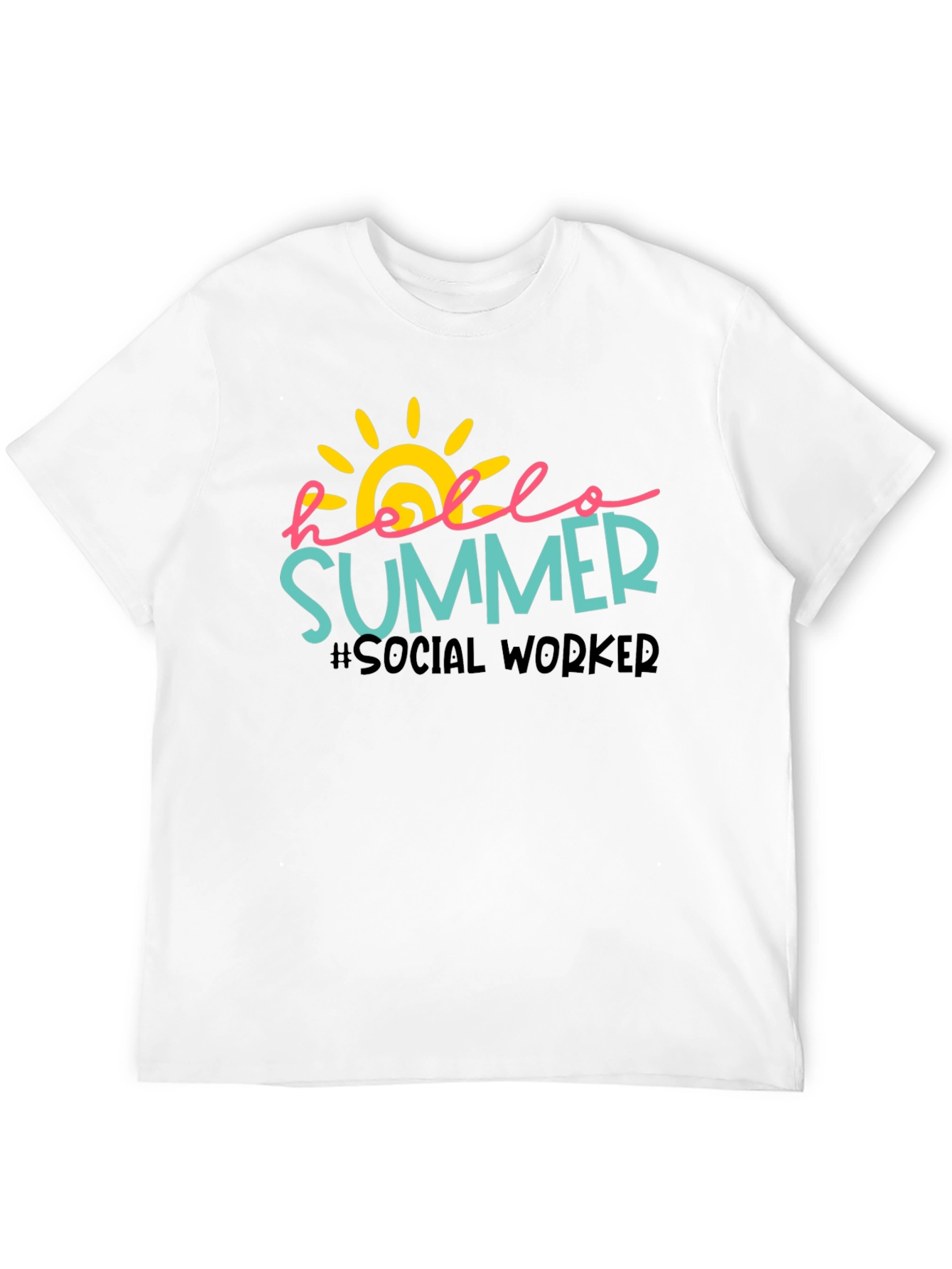Hello Summer Social Worker Black T-Shirt