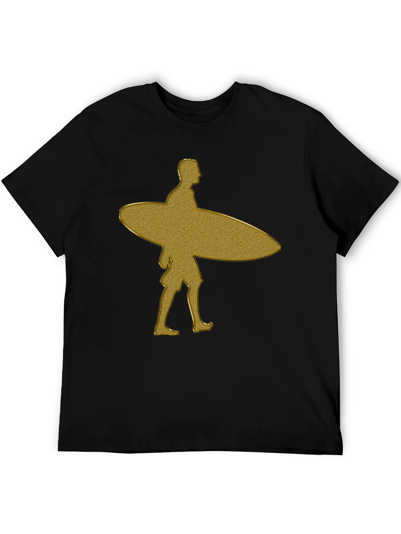 Gold Surfer Graphic T-Shirt - Black Cotton Tee