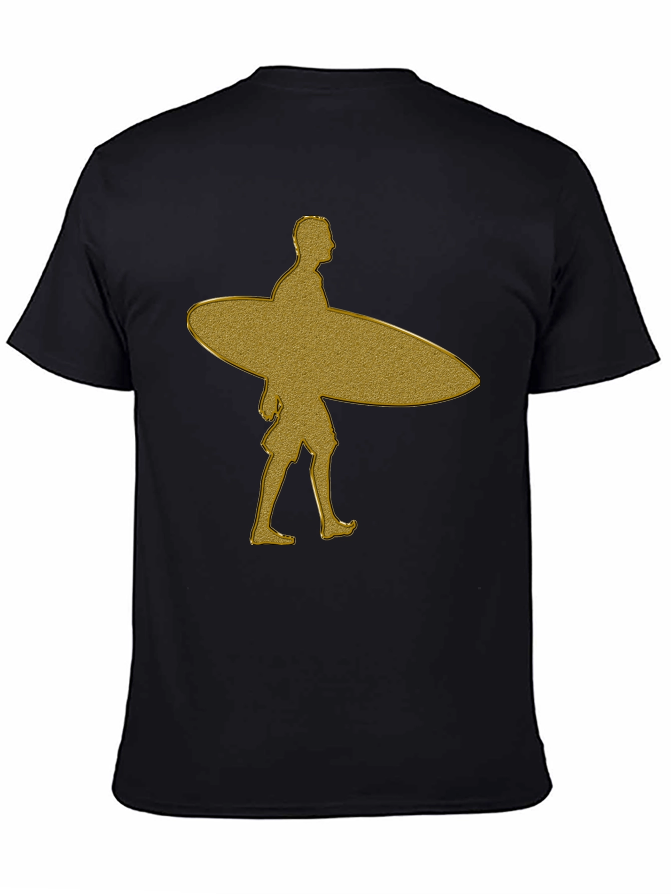 Gold Surfer Graphic T-Shirt - Black Cotton Tee