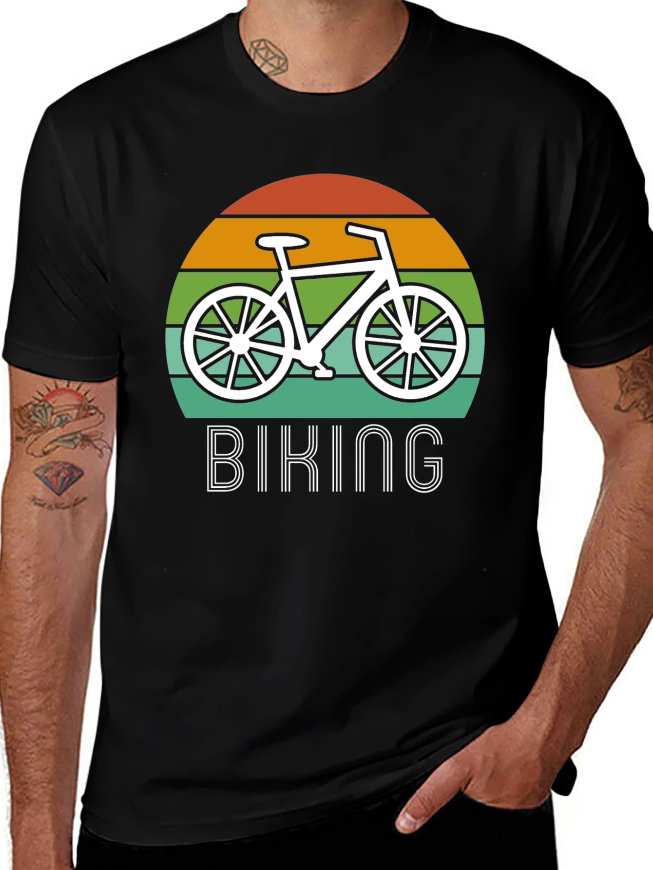 Retro Biking T-Shirt - Black Graphic Tee