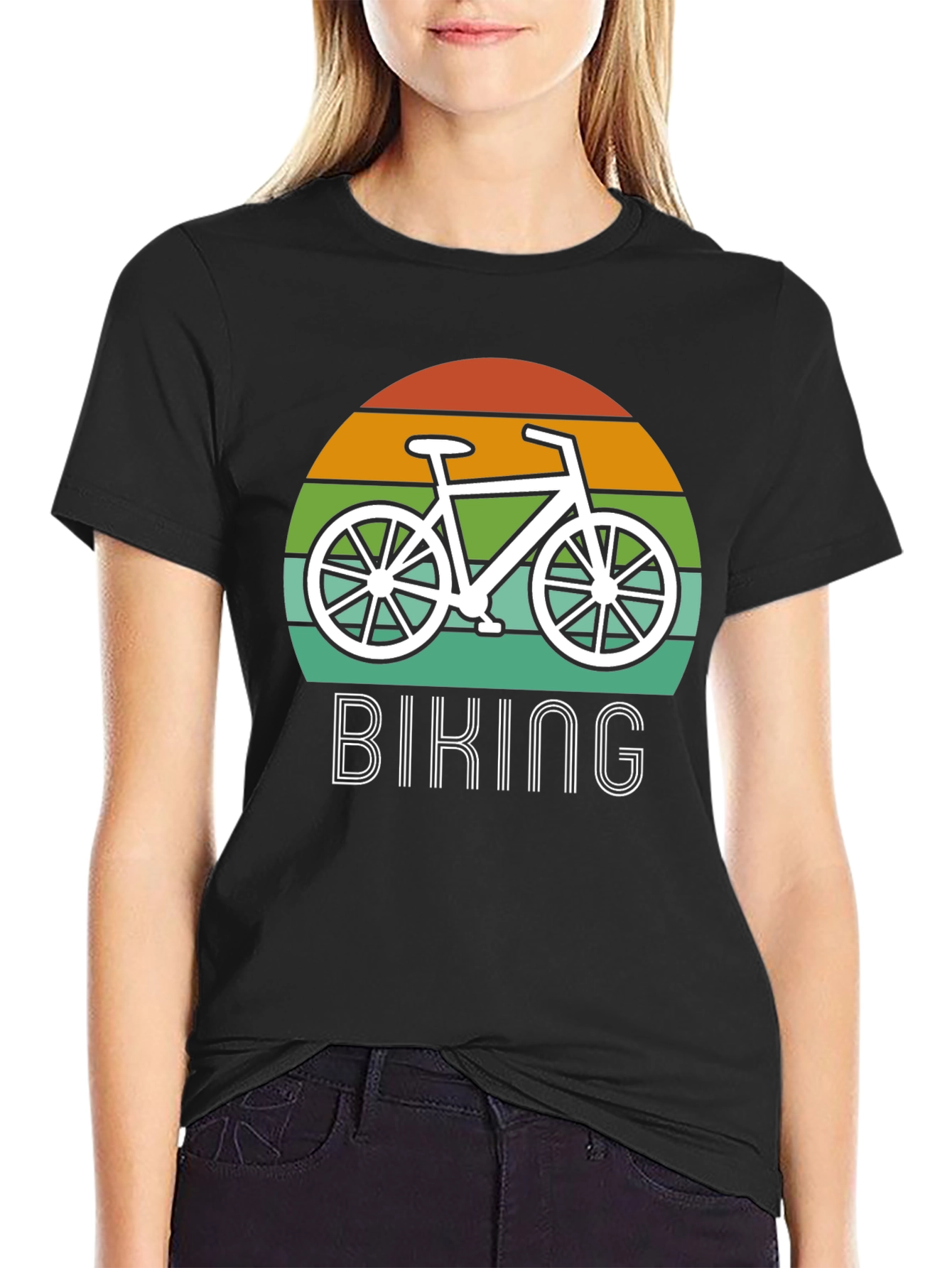 Retro Biking T-Shirt - Black Graphic Tee