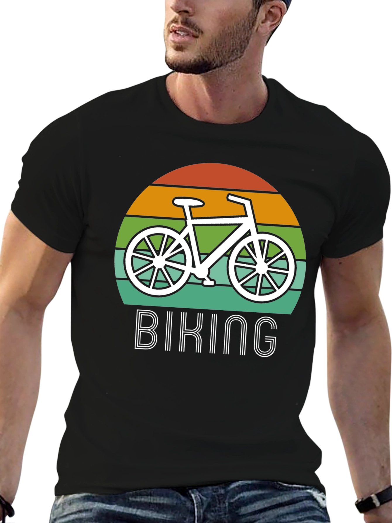 Retro Biking T-Shirt - Black Graphic Tee