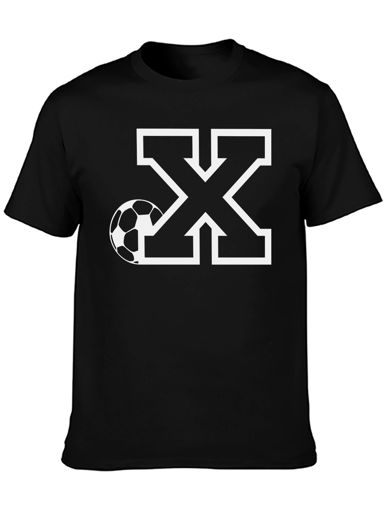 Soccer Initial X Black T-Shirt