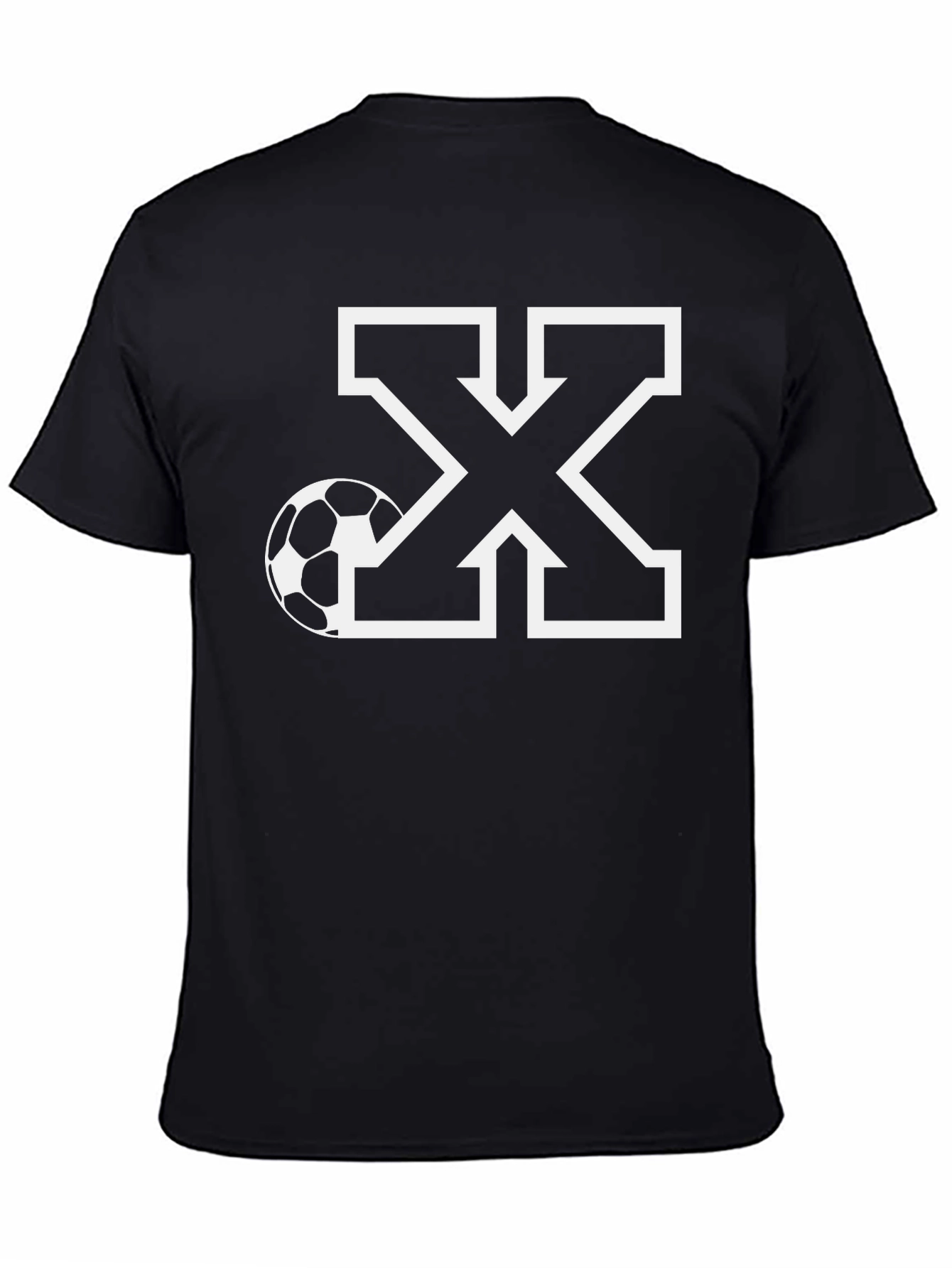 Soccer Initial X Black T-Shirt