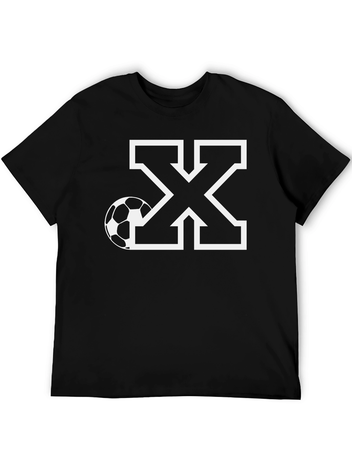 Soccer Initial X Black T-Shirt