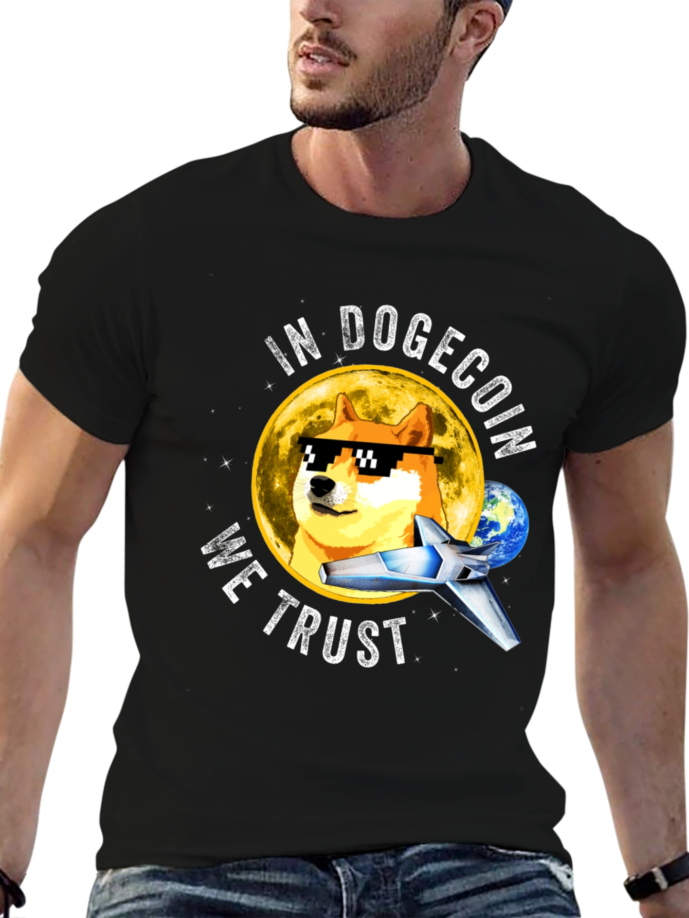 In Dogecoin We Trust Black T-Shirt