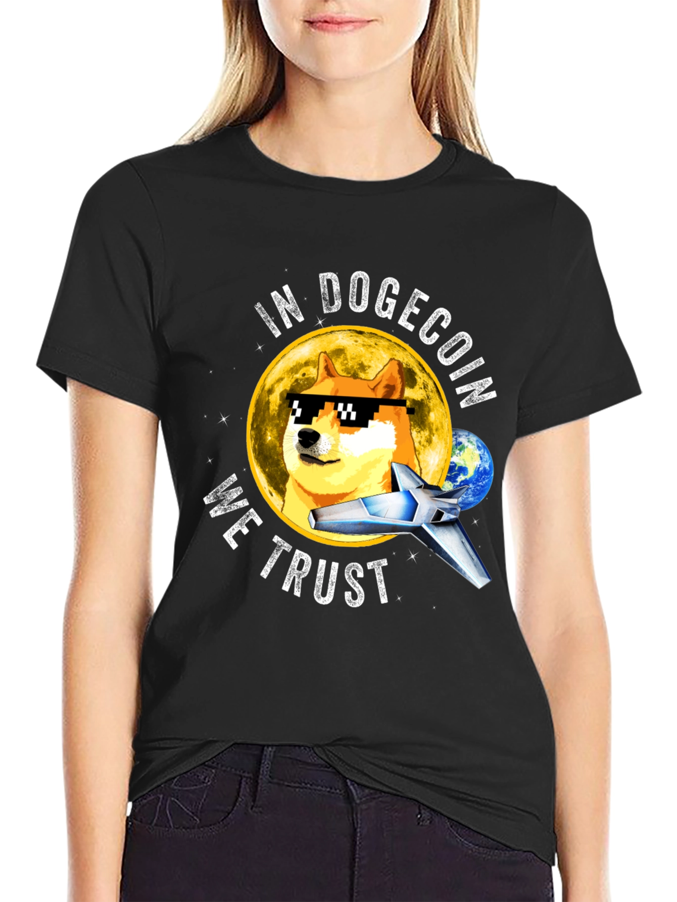 In Dogecoin We Trust Black T-Shirt