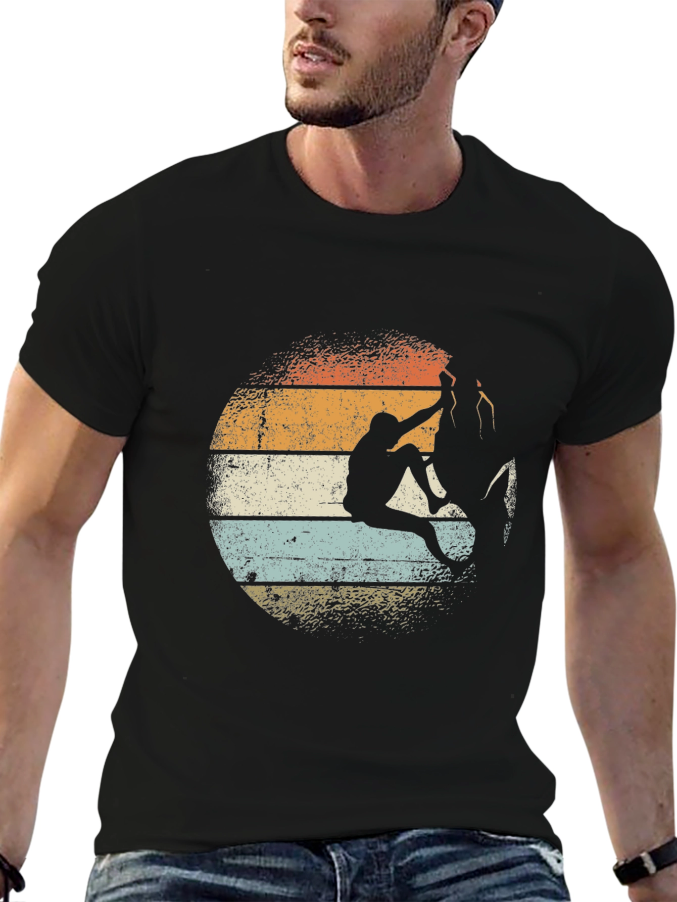 Climbing Retro Graphic Tee - Black