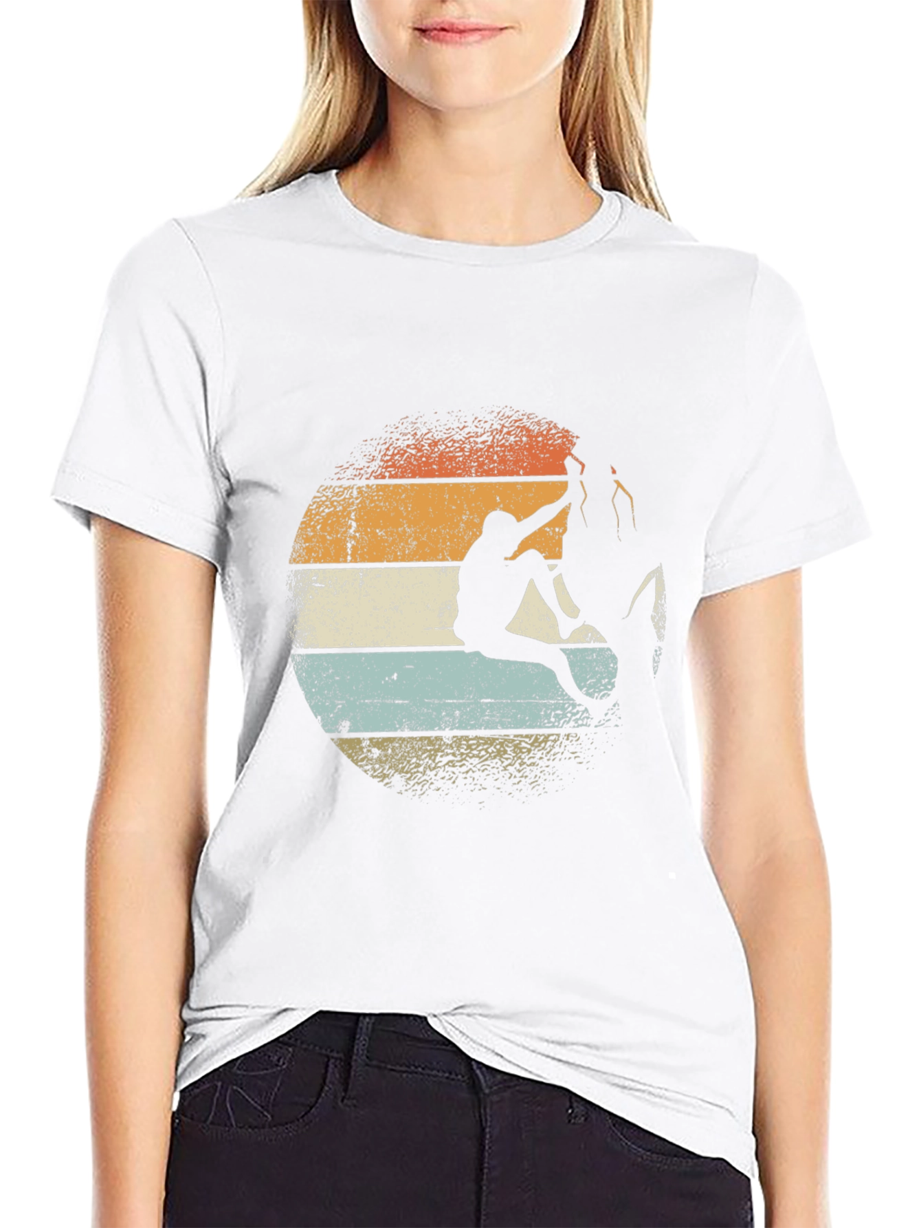 Climbing Retro Graphic Tee - Black